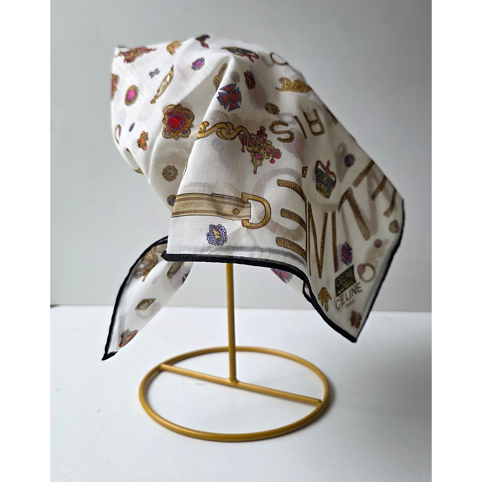 Thumbnail: Vintage CELINE Paris Scarf — Chain & Jewel Print