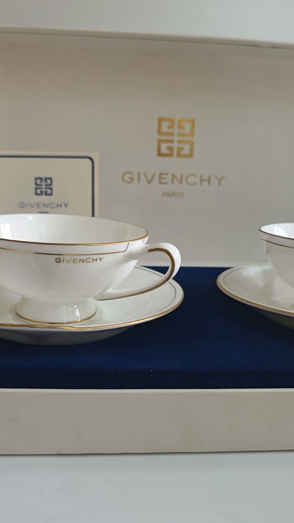Thumbnail: Vintage Givenchy 'Bone China' Coffee Cup & Saucer Set