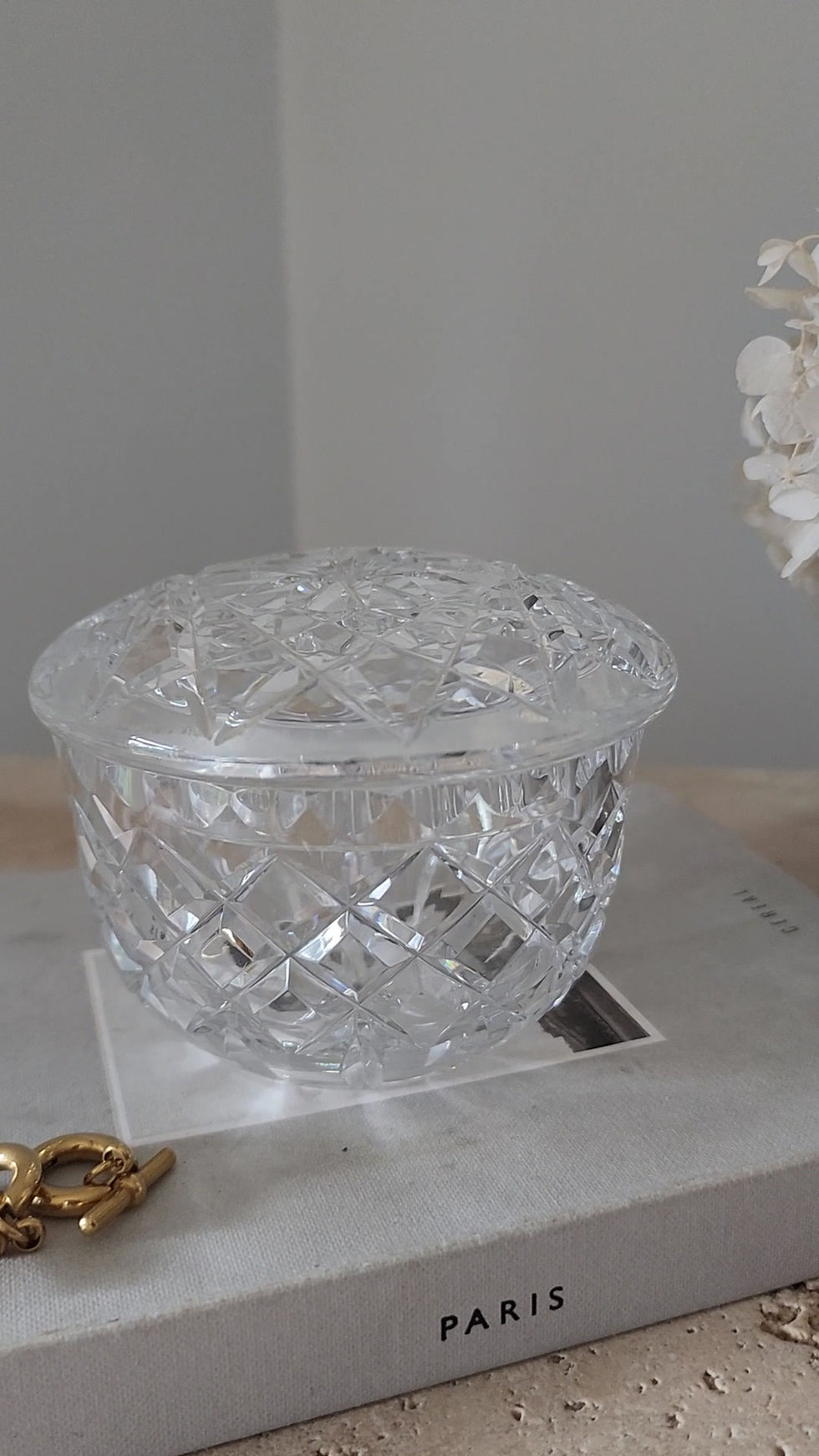 Thumbnail: Vintage Bohemia Crystal Lidded Trinket