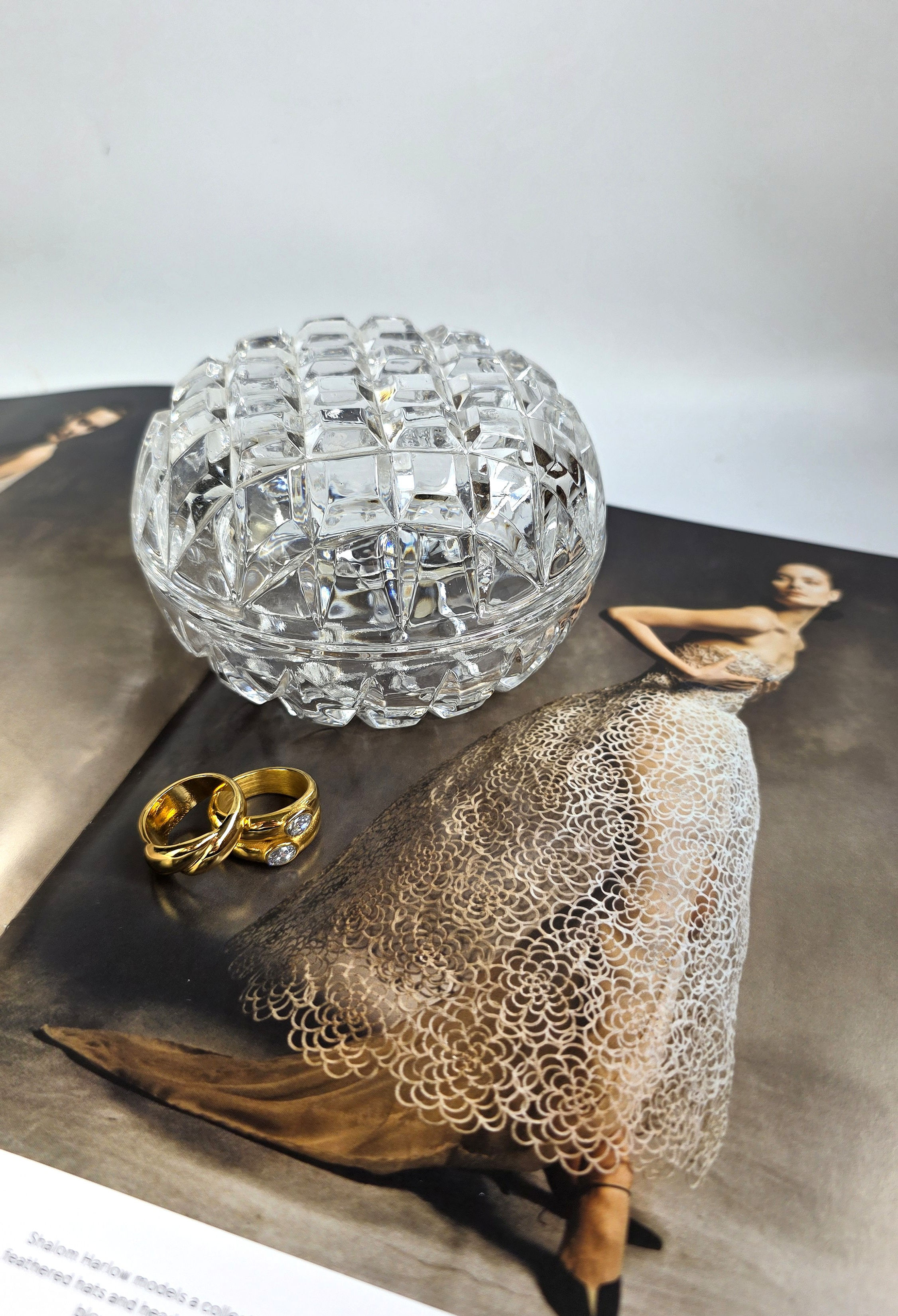 Vintage German Bleikristall Lidded Trinket Box