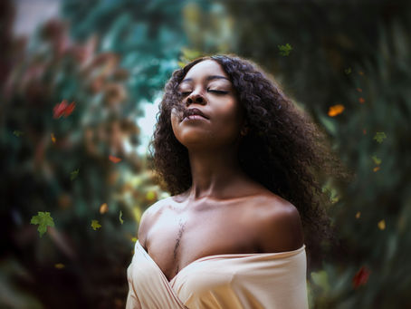 Women mindfully listening to surroundings