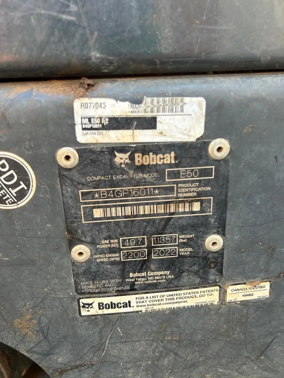 Thumbnail: Used 2022 Bobcat E50R2 - Stock: T174301
