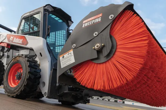 Bobcat Angle Broom Attachment Rental | Skid Steer Broom Rental for Sidewalks, Parking Lots, Driveways & Light Snow
