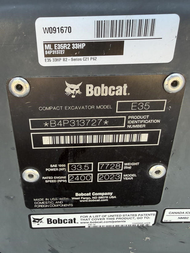 Used 2023 Bobcat E35R - Stock: K176510