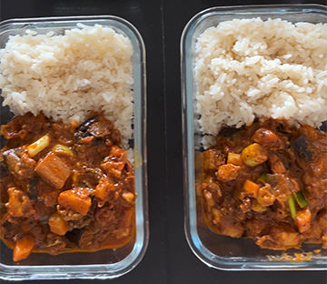 Aubergine & halloumi tikka Mansala