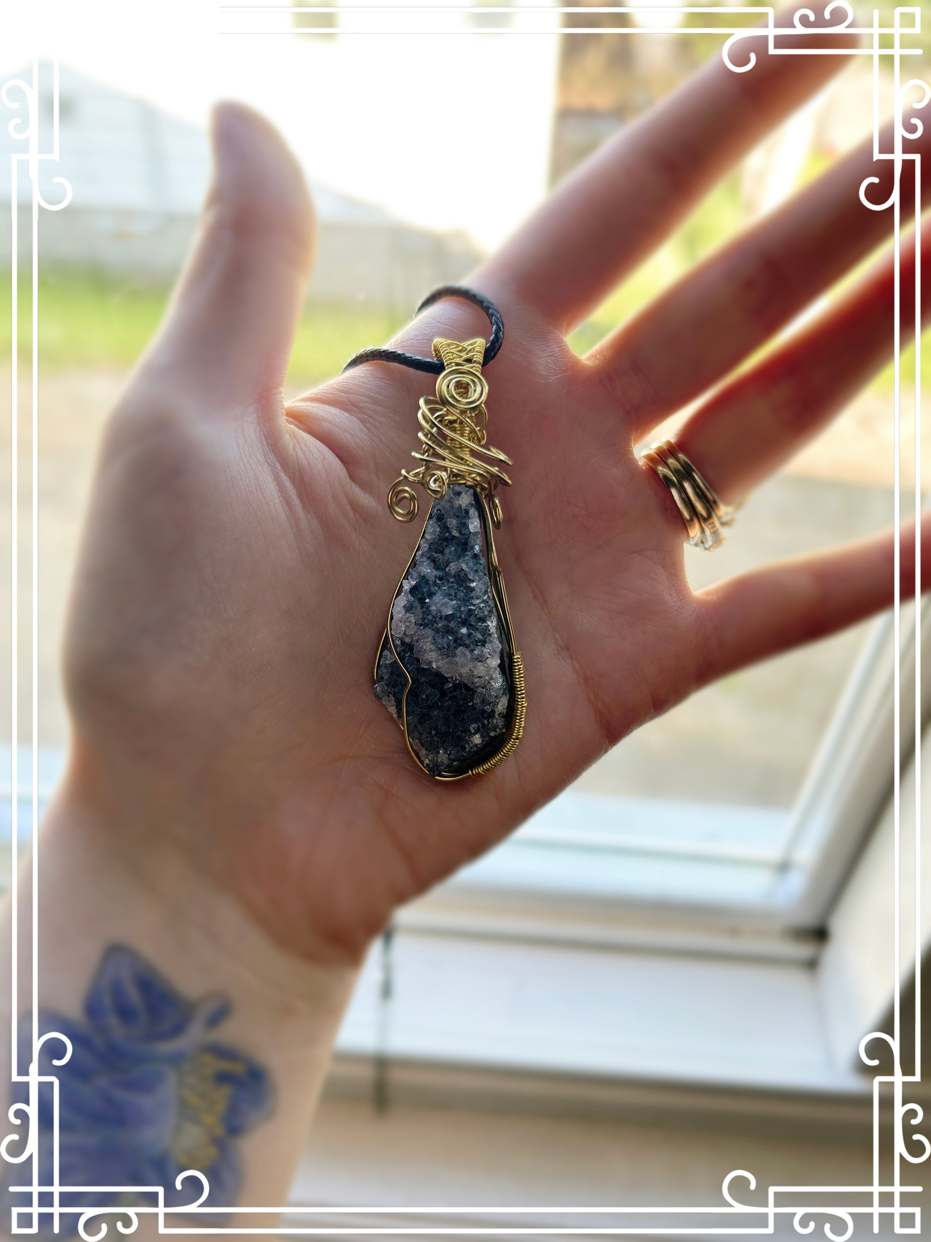 Gold Plated Copper Raw Amethyst Pendant