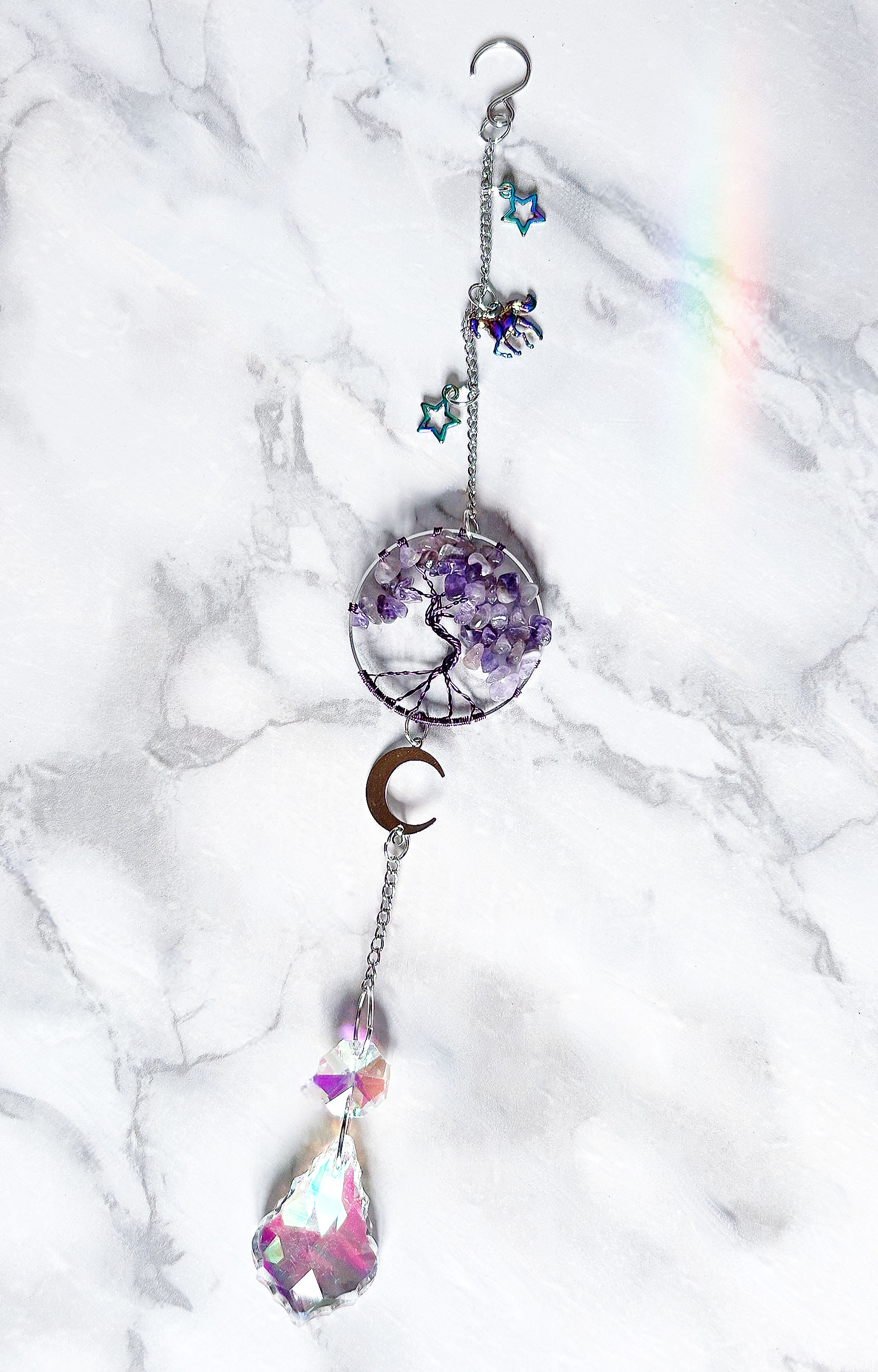 Dreamy Amethyst Tree Of Life Suncatcher