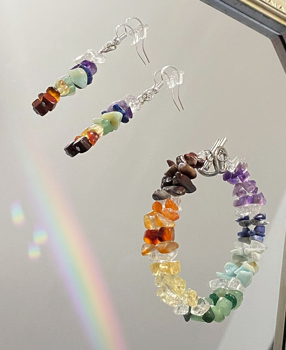 Thumbnail: 8Chakra Bracelet and Earrings Duo
