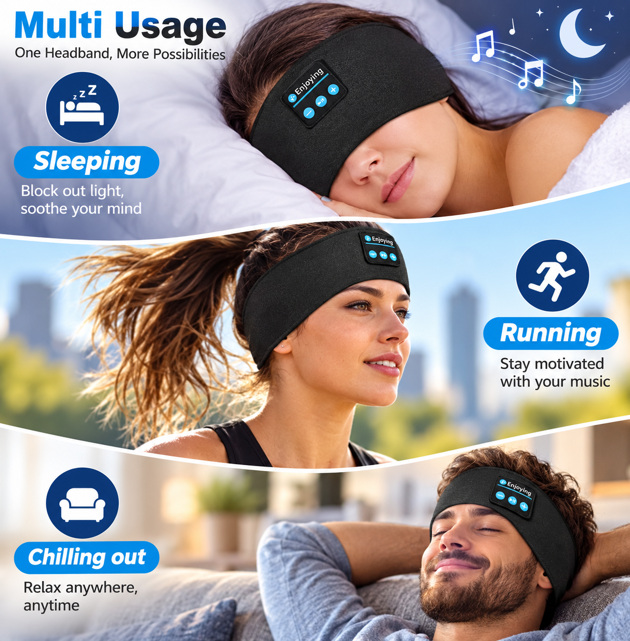 [Wireless Sleep Headphones] 
Colour...Black Banded 

 Wireless Sleep Headphones 