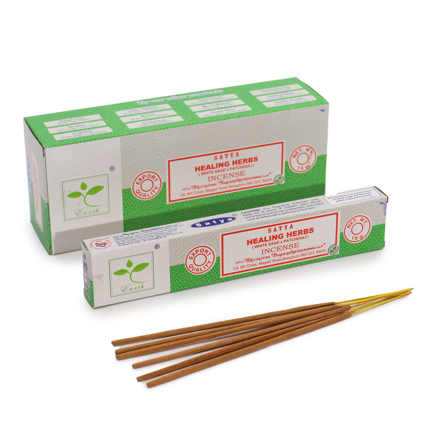 Satya Incense 
Fragrance ...Healing Herbs (White Sage & Patchouli)