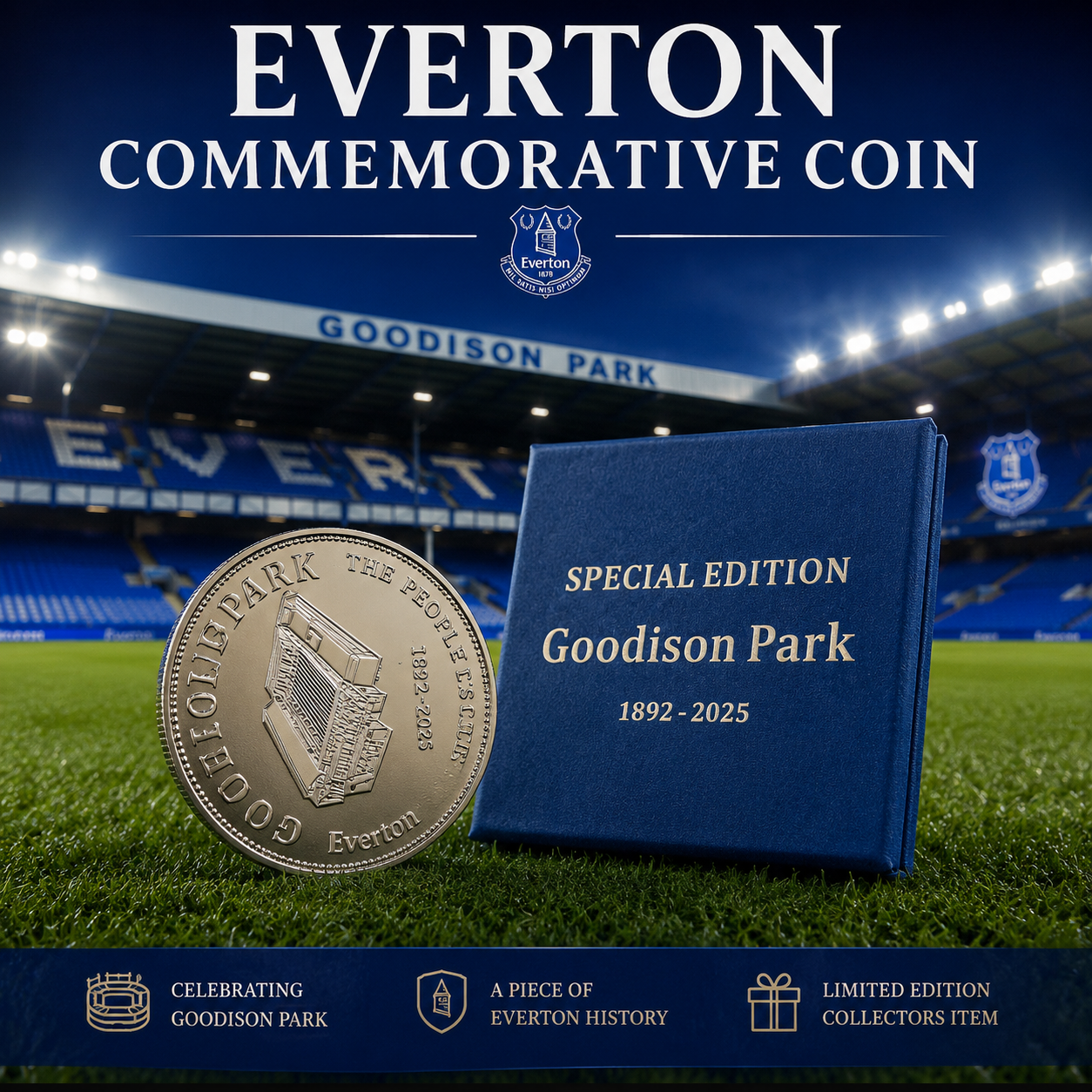 Commerative Goodison Park Everton Coin

Diameter approx 6cm
