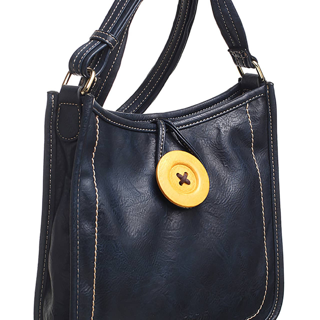 Bessie - Retro Button Cross Body Bag
Colour...Navy Blue
