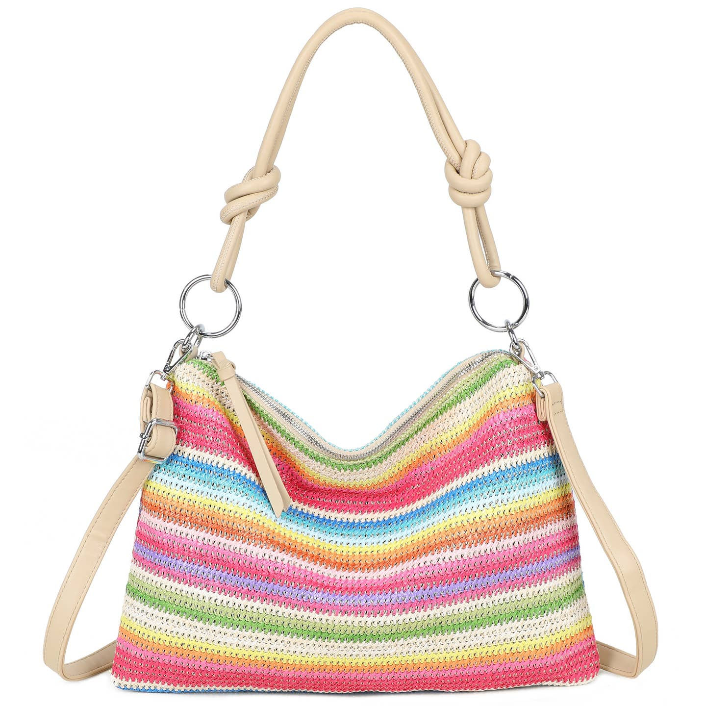 H681-4 Natural Straw Stripe Shoulder Bag with Knot Handle

Colour...Rainbow 

