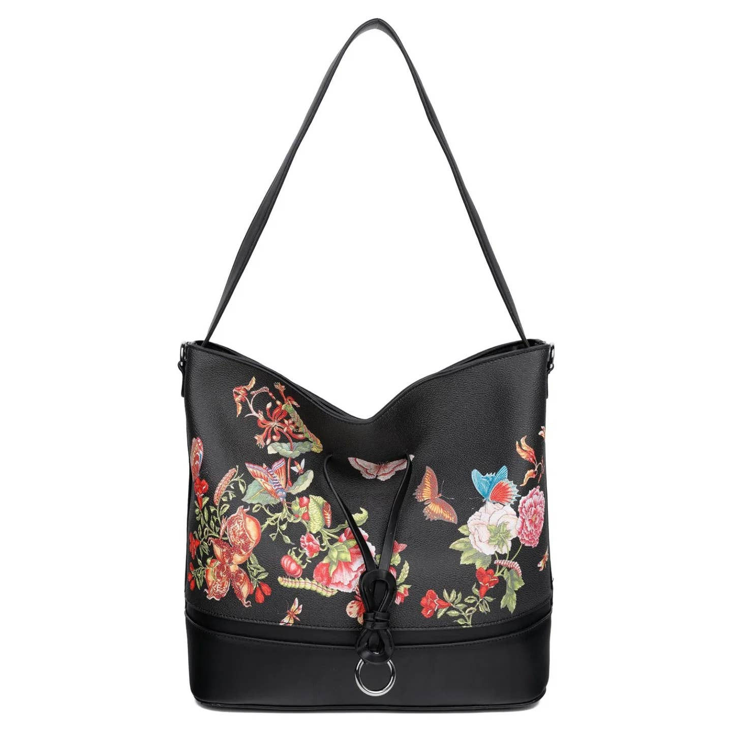 Floral Mono Handle Tote Bag with Long Strap
32 x 32 x 15 cm
Colour...Black