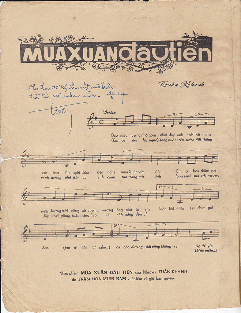 Ca khúc Mùa Xuân Đầu Tiên