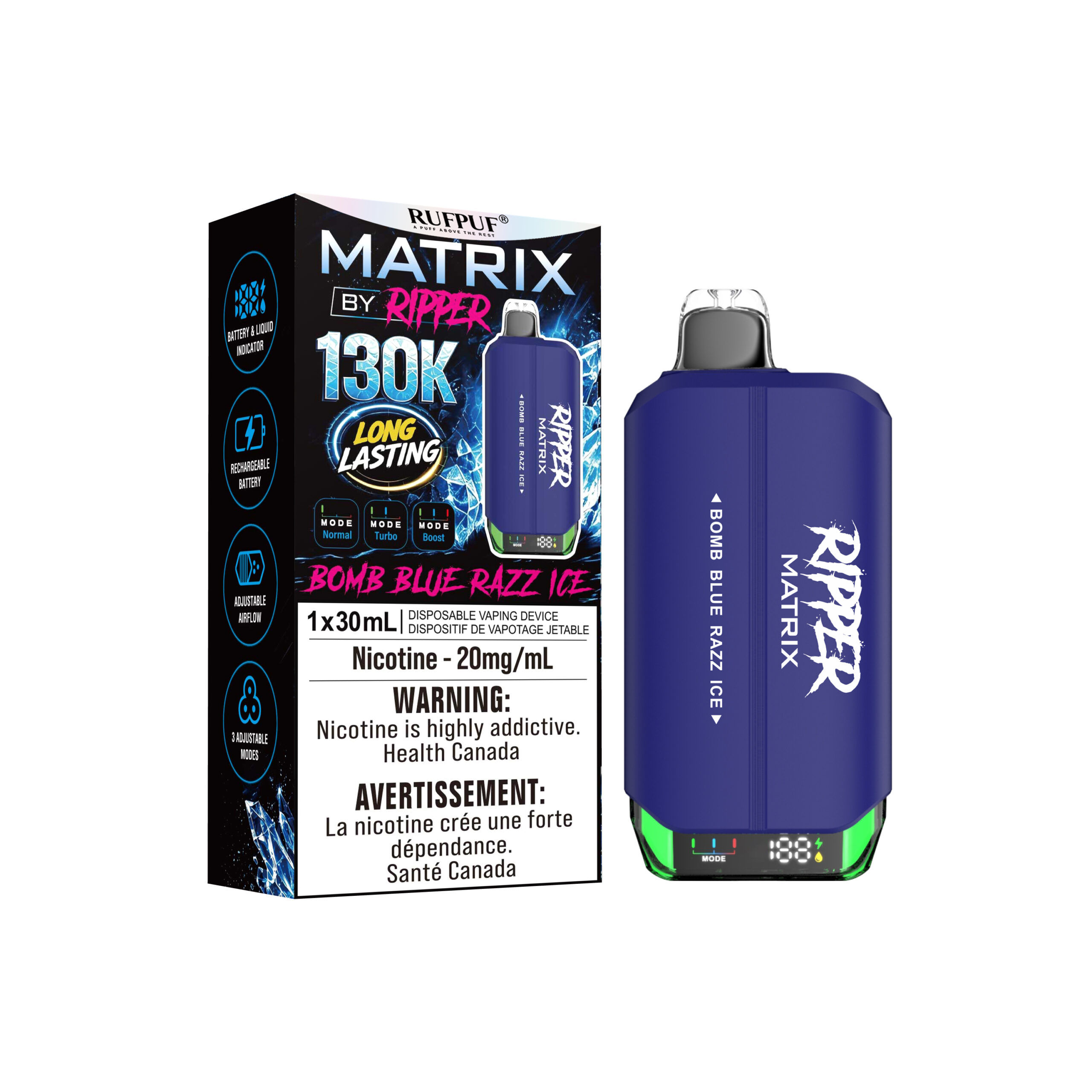 Ripper X matrix 130k bomb blue razz ice