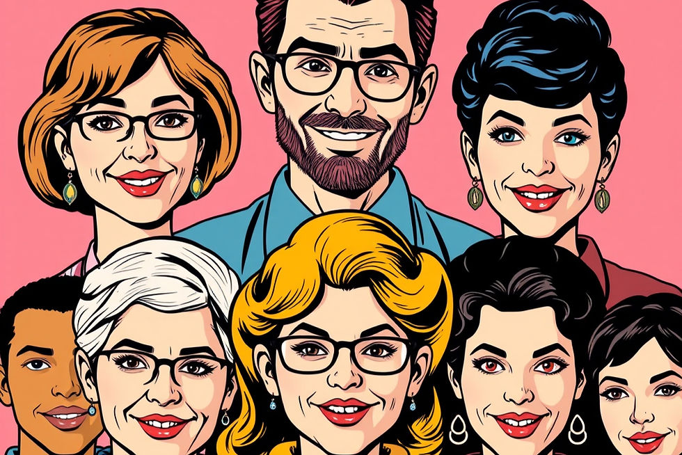 Set of people from different ages showing confidence
