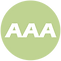 Decorative vector image of three letter A's