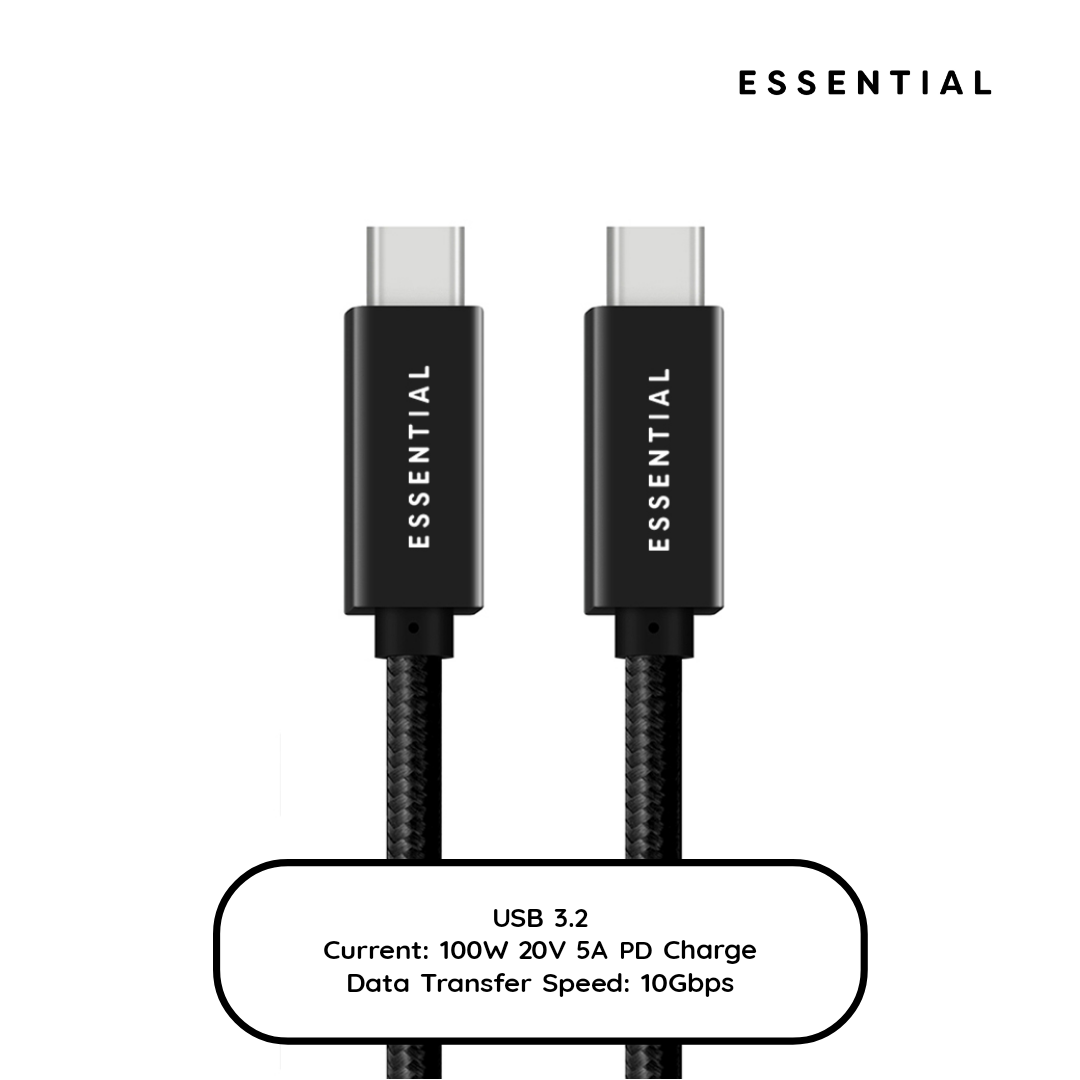 Essential USB-C Charge Cable Braided 10Gbps Super Fast Speed