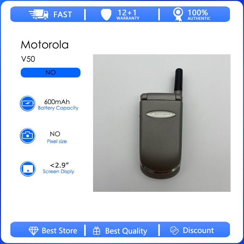 Refurbished Motorola V50 Original V50 Detachable Battery 600mAh 2G Cell Phone Wh