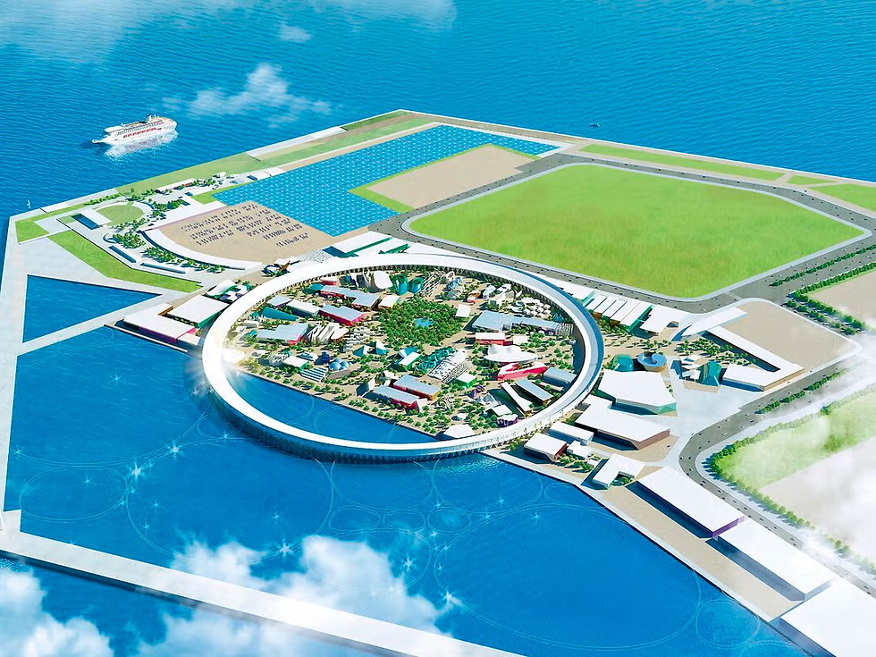 大阪湾の人工島**「夢洲（ゆめしま）」**