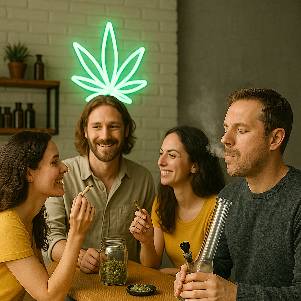 大麻バーで大麻を嗜む欧米人