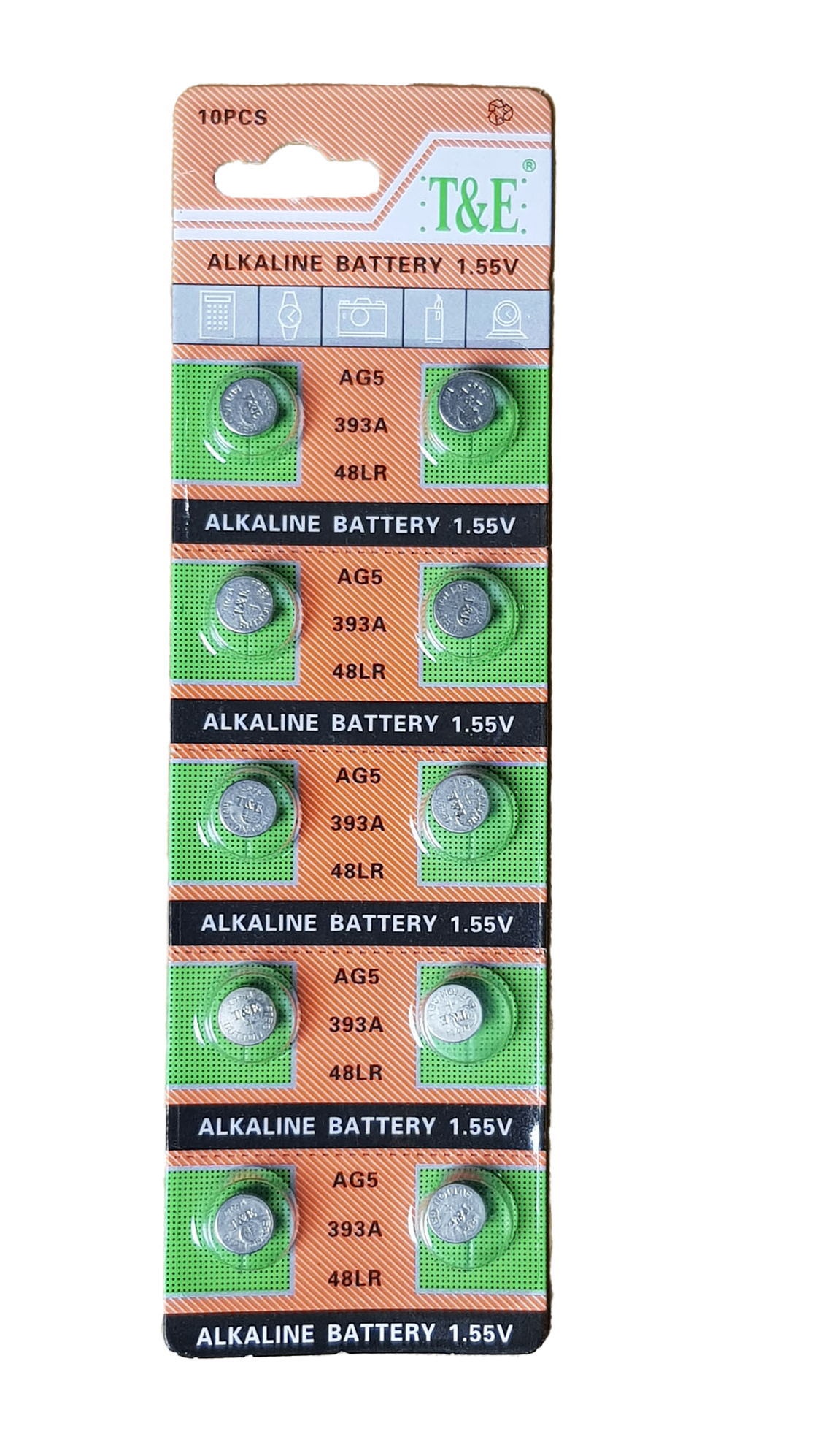Coin Batteries T&E 1.55V AG5
