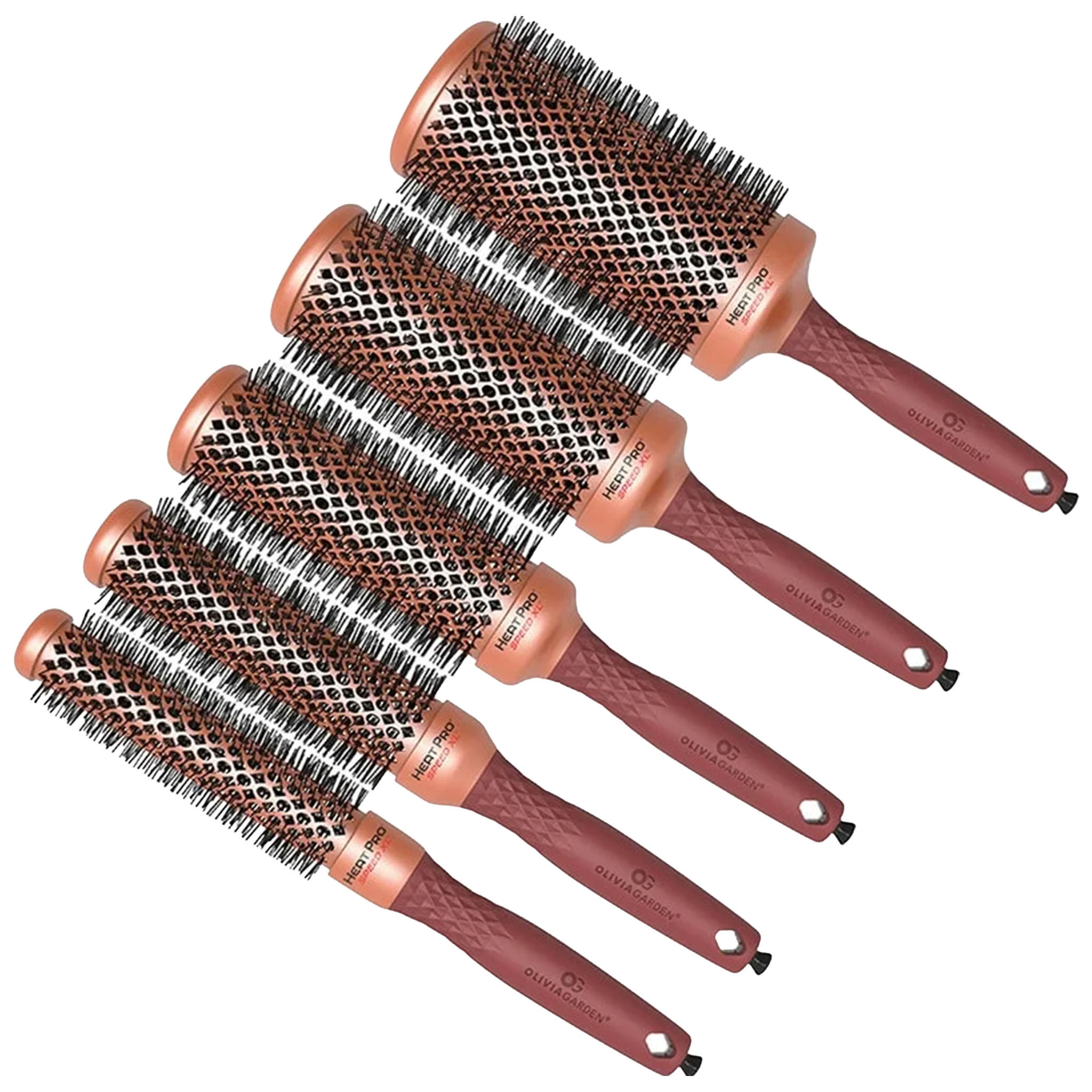 Olivia Garden HeatPro Ceramic + Ion Copper Speed XL Long Barrel Brush Collection