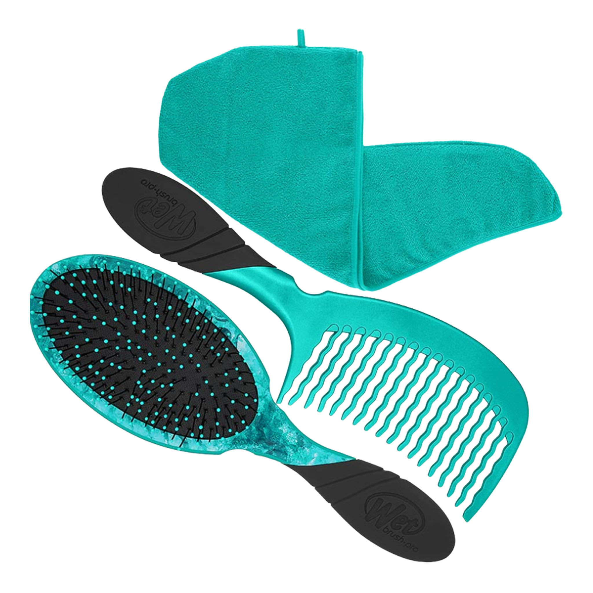 WetBrush Pro Detangler TLC Kit with Turban, Brush, Comb & Towel