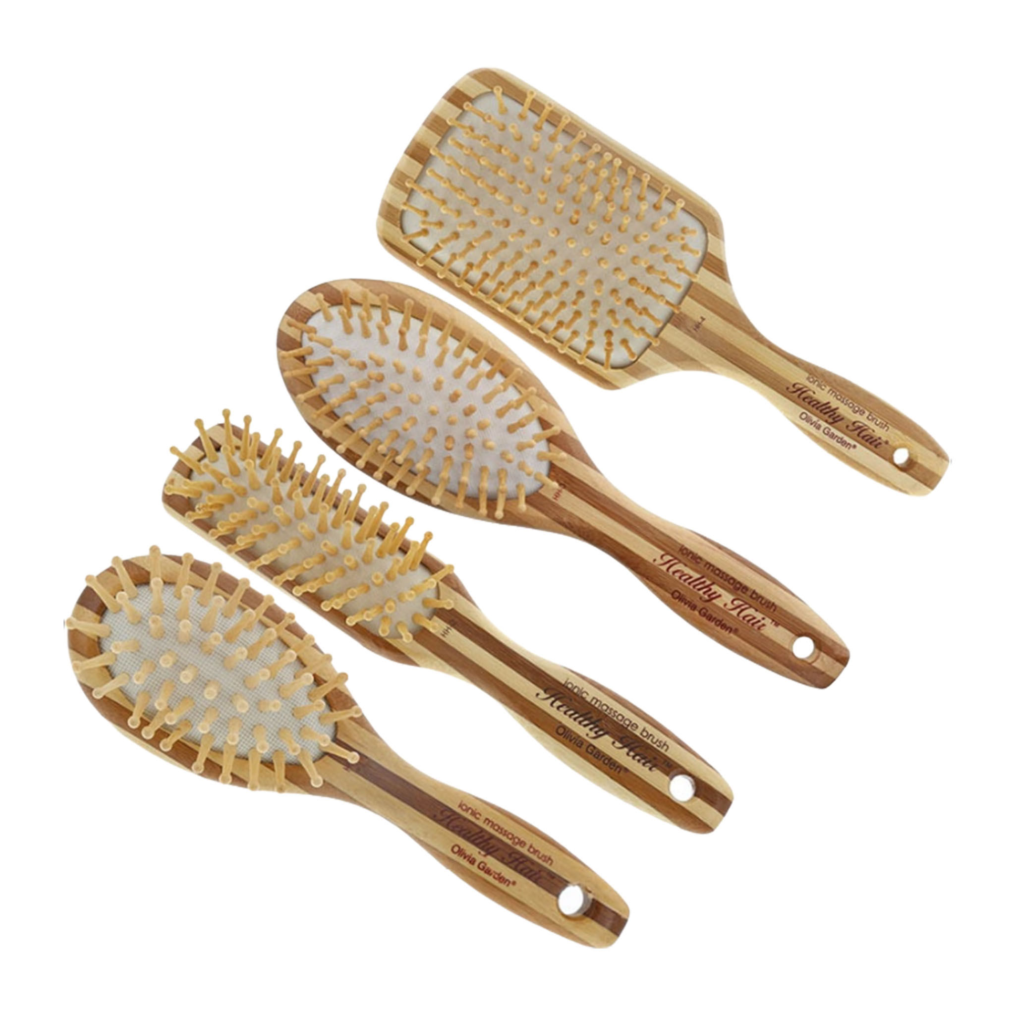 Olivia Garden Healthy Hair Bamboo Ionic Massage Brush Collection