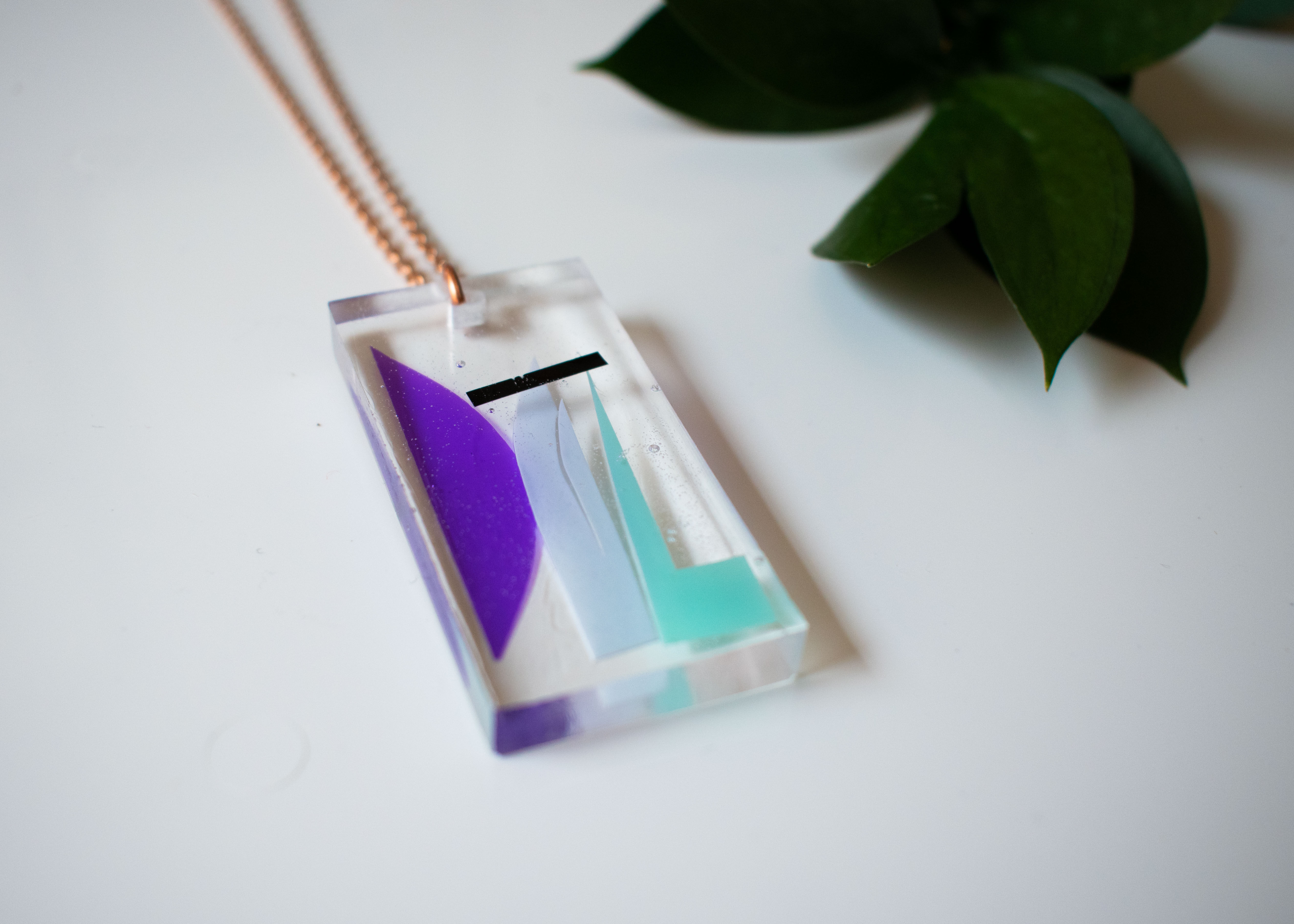 Blue Cut Paper Pendant