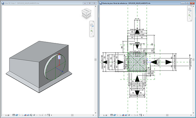 exemplo da famílias Revit