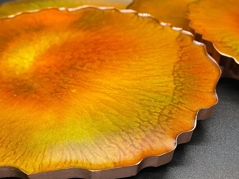 Thumbnail: BROWN/GREEN GEODE CUSTOM RESIN COASTERS