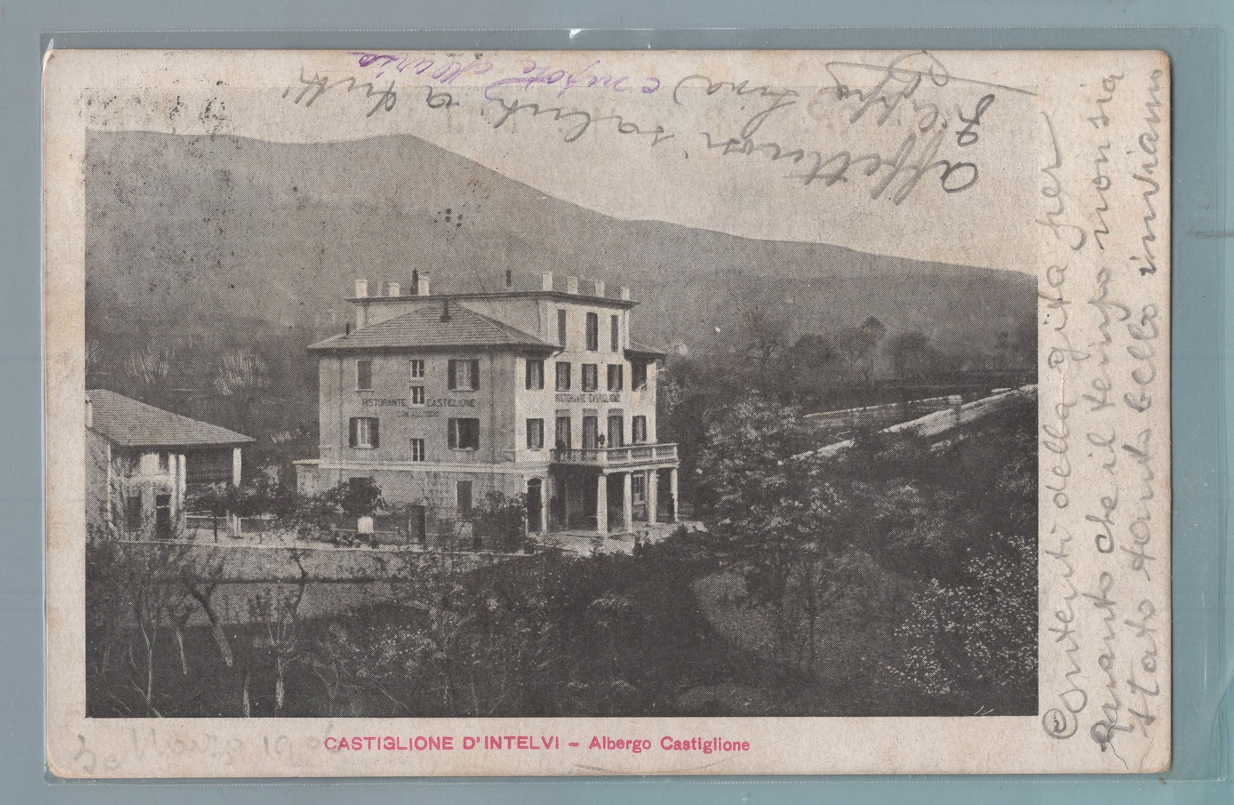 1TCTC297A03 Castiglione d'Intelvi . Albergo . Viaggiata 1906