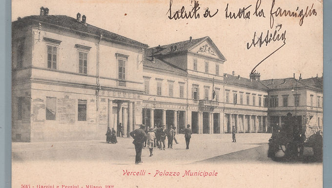 1AVC.L750A28 Vercelli Palazzo Municipale . viagg.1908