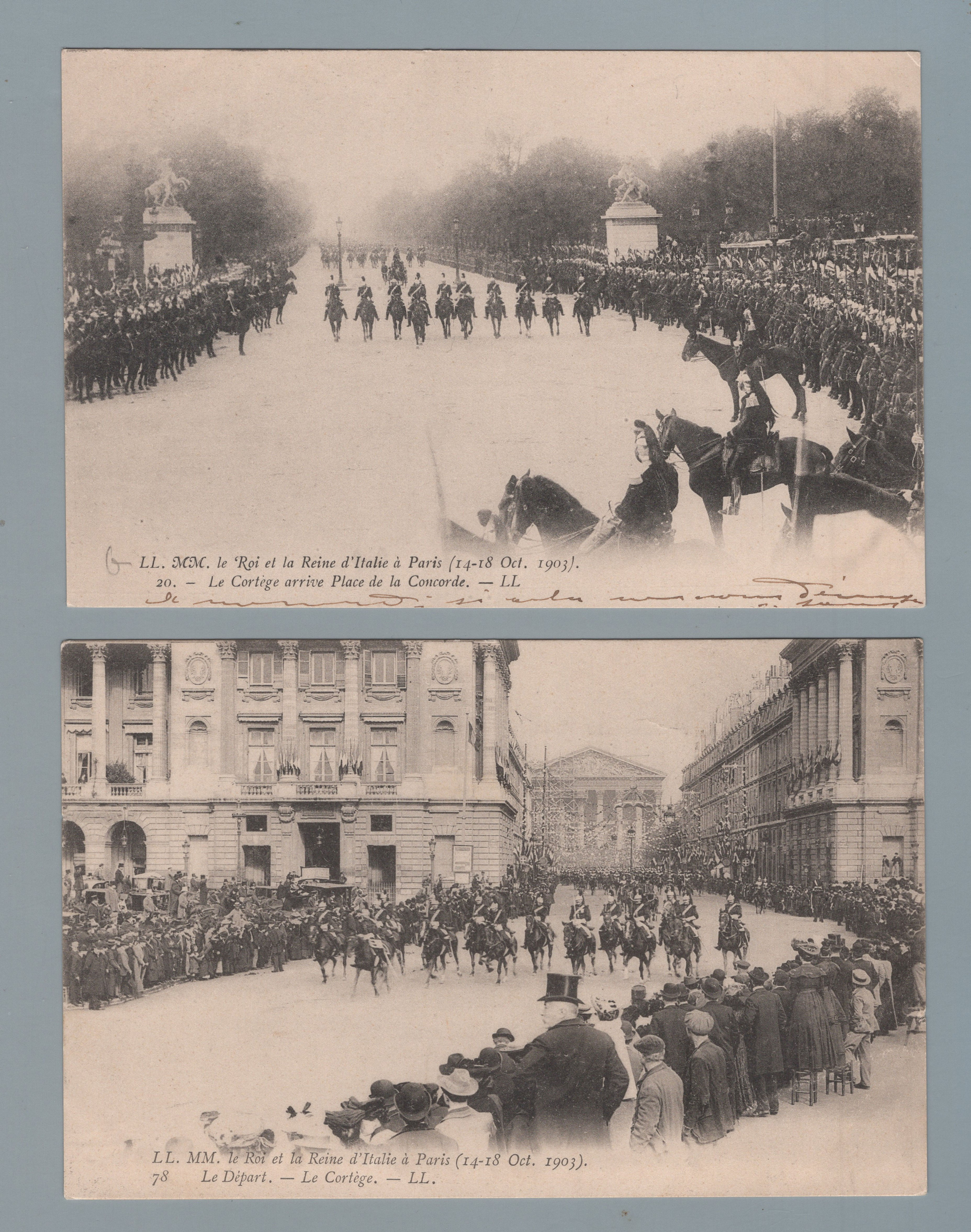 2C06ZZVIS Cart. propaganda monarchica: Visita dei Reali d'Italia in Francia