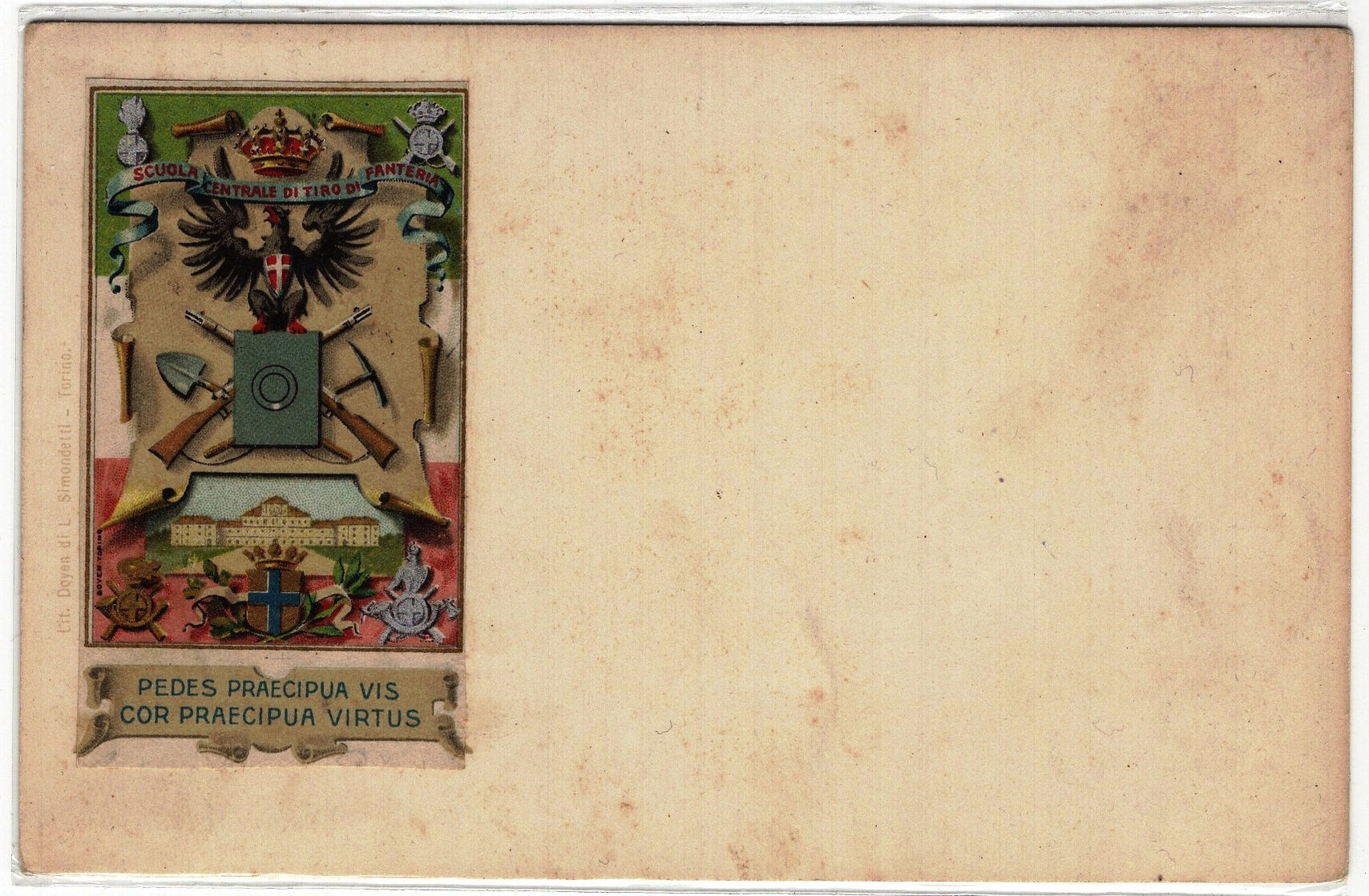 2M01.TIR Erinnofilo Reggim.su cartolina Scuola Centrale di Tiro Fanteria RRR