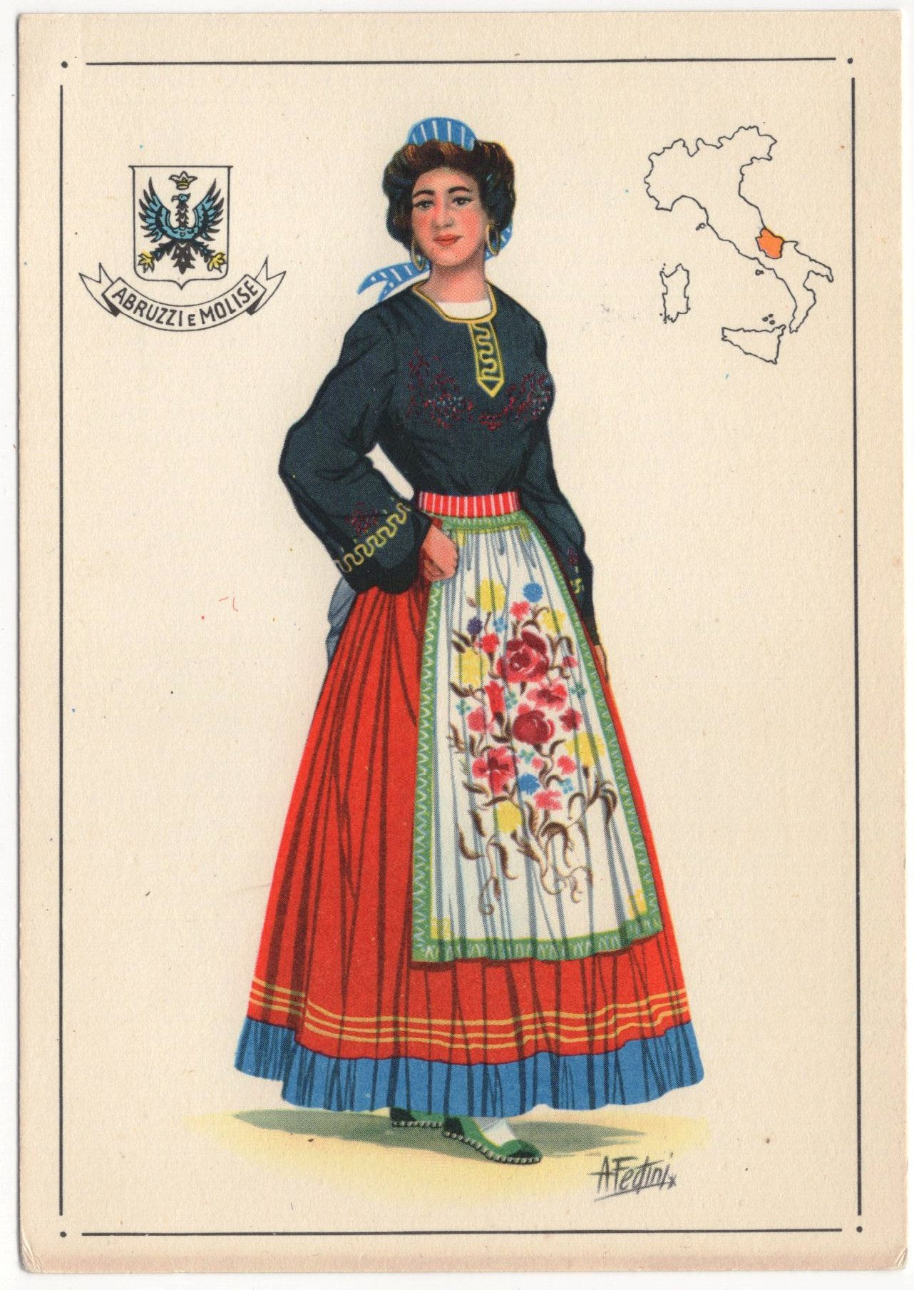 4ZZA05 Cartoline tematiche costumi: Abruzzo e Molise