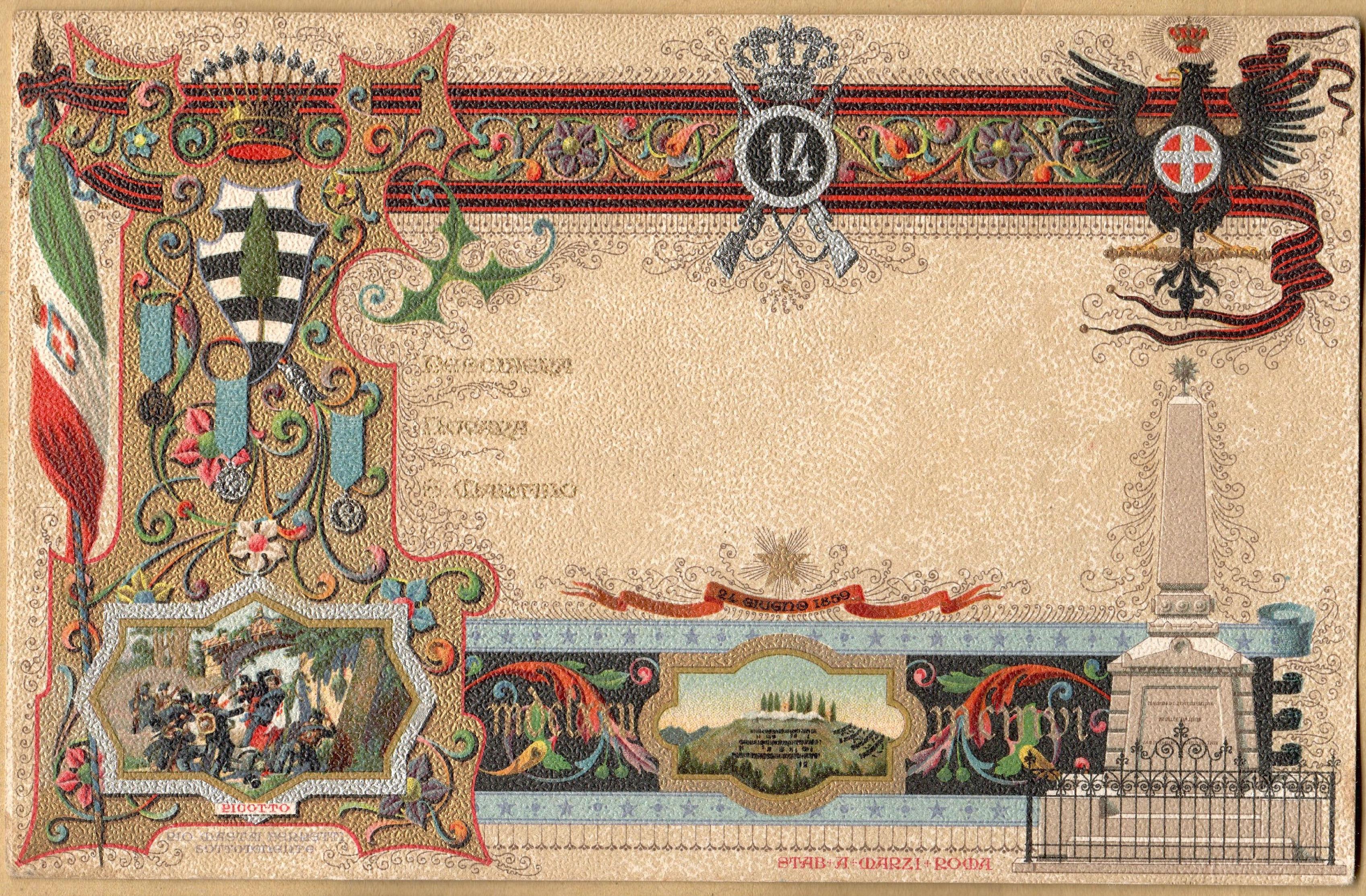 2B01.014 14° Reg. Fanteria - usata - con erinnofilo