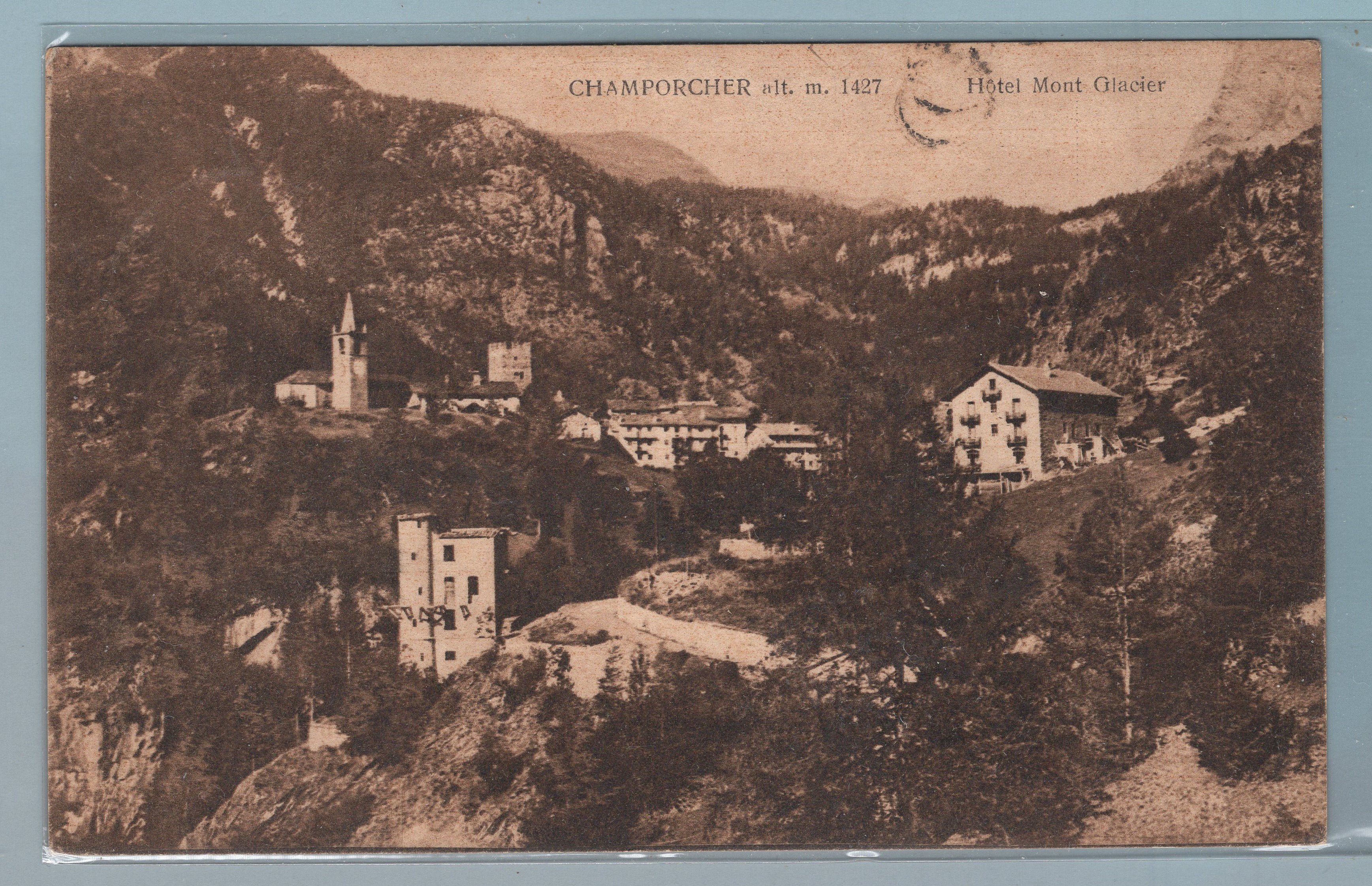 1BAOB540A03 Champorcher . Hotel Mont Blanc Glacier . viagg.1936