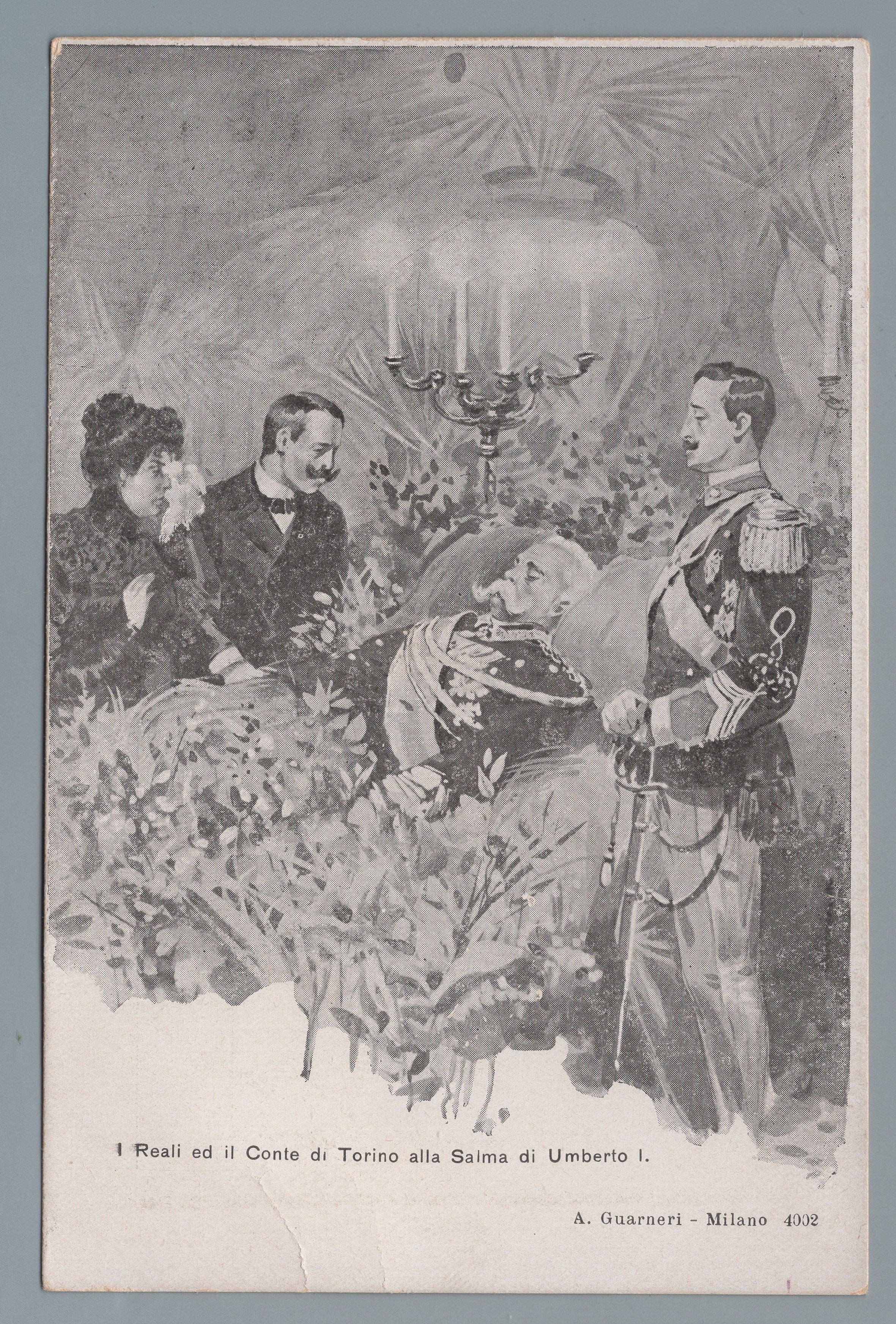 2C02ZZ Cart. propaganda monarchica: Visita alla salma di Umberto I . nuova