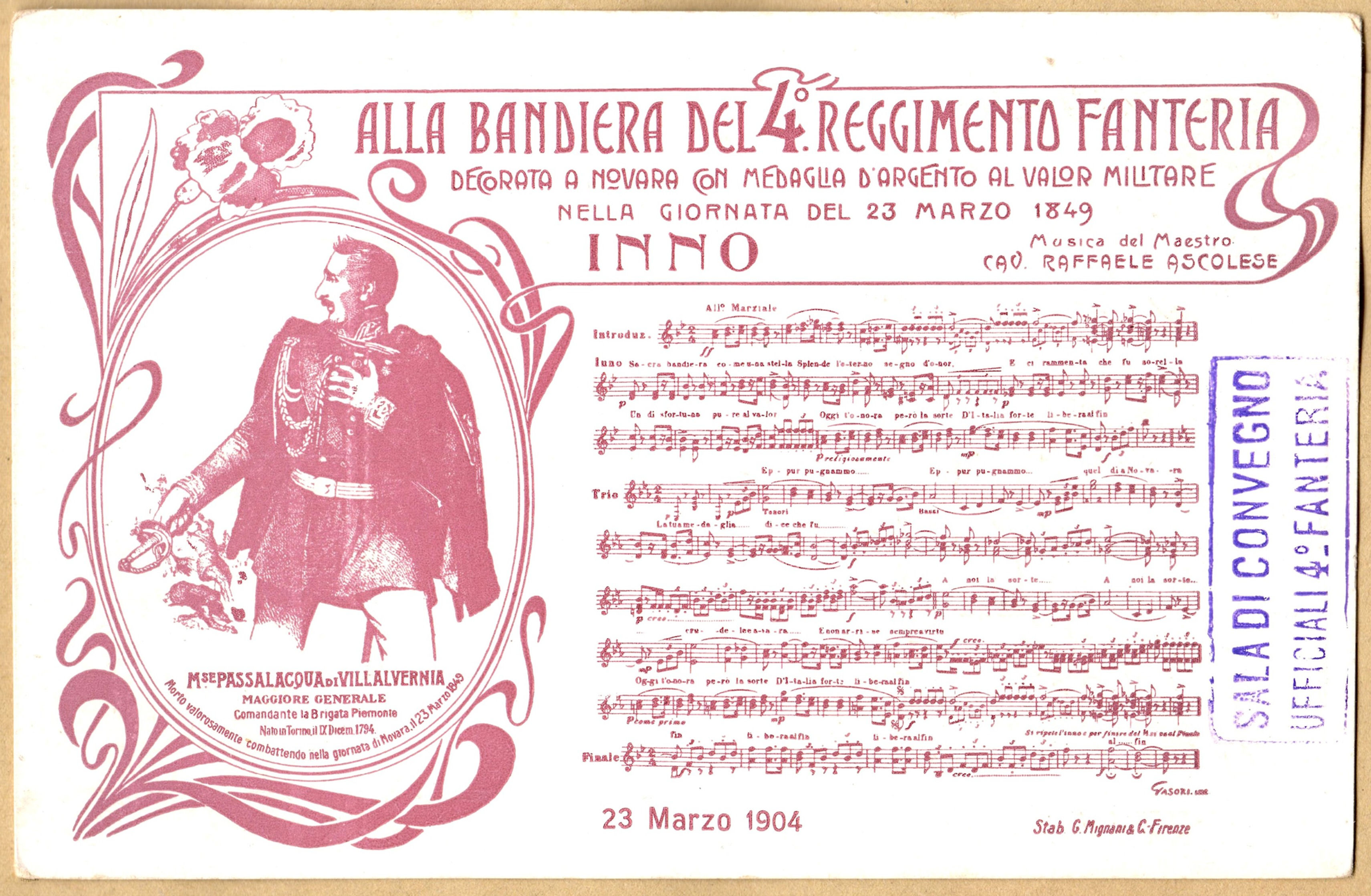 2B02.004 4° Reg. Fanteria - Programma musicale - nuova - 1000 es.