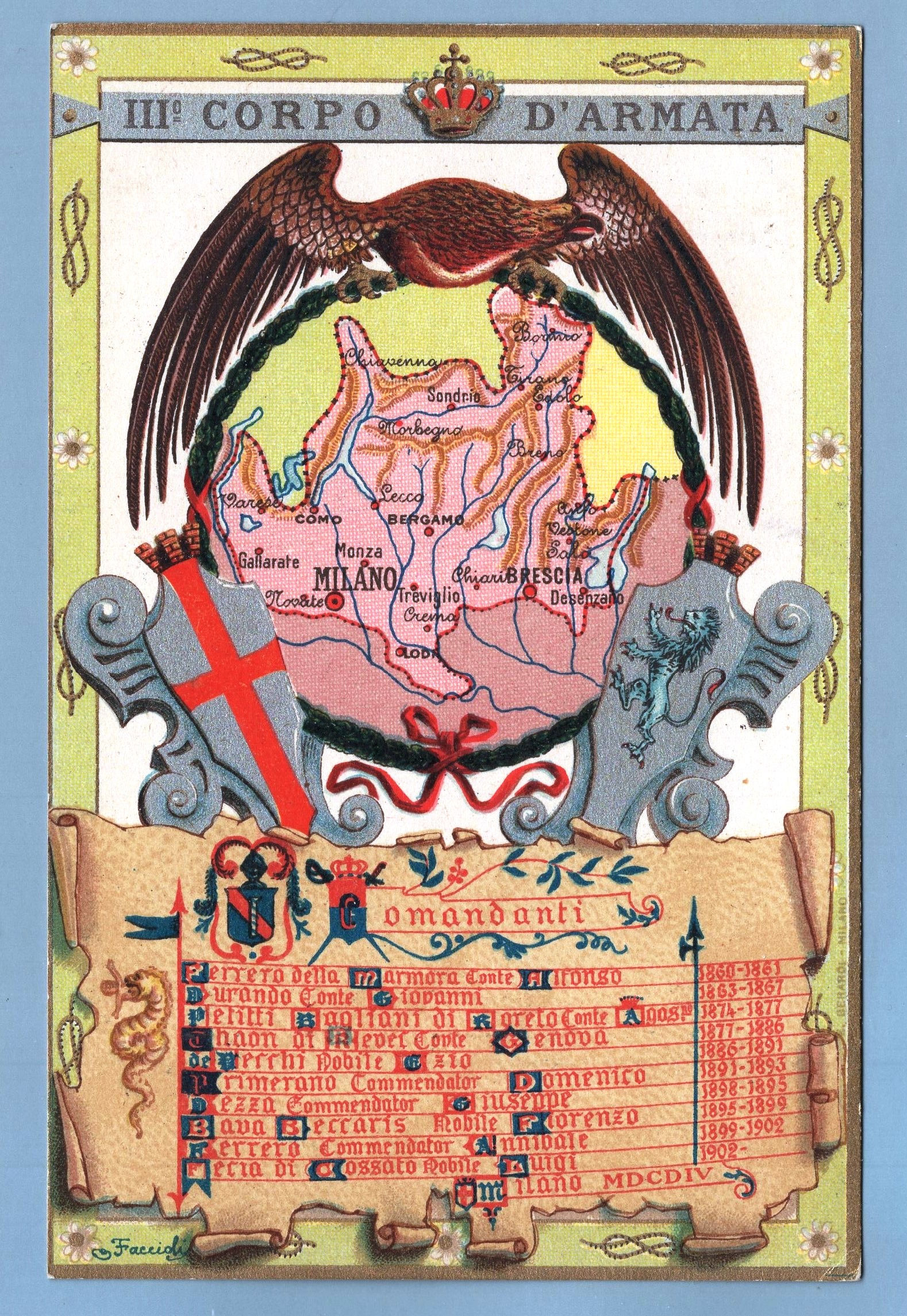 2A04.03 Cart. Reggim.: III Corpo d'Armata . Comandanti . Nuova