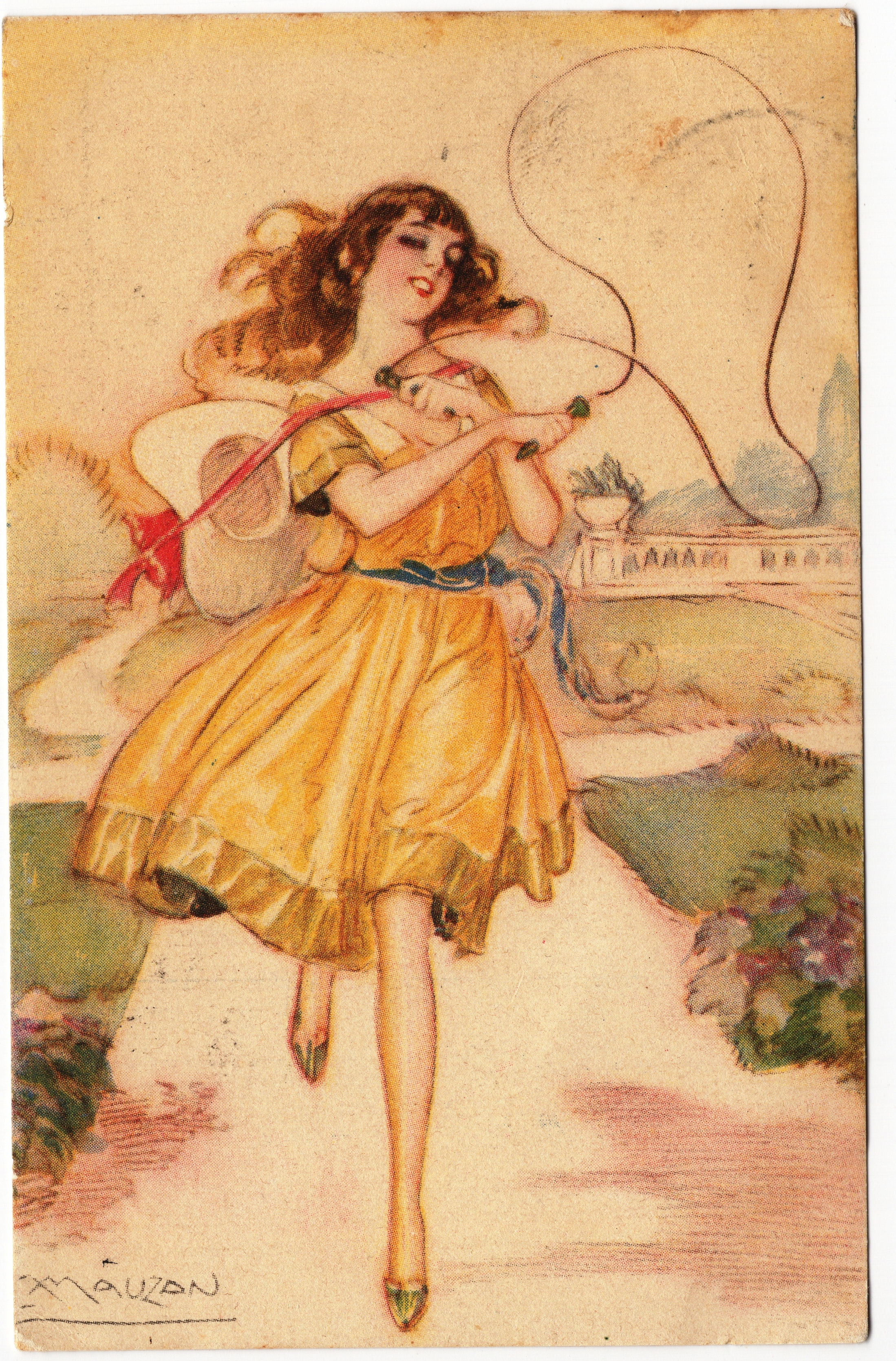 2C05ZZ C.Augurali: Donne . dis Mauzan . Viaggiata 1918