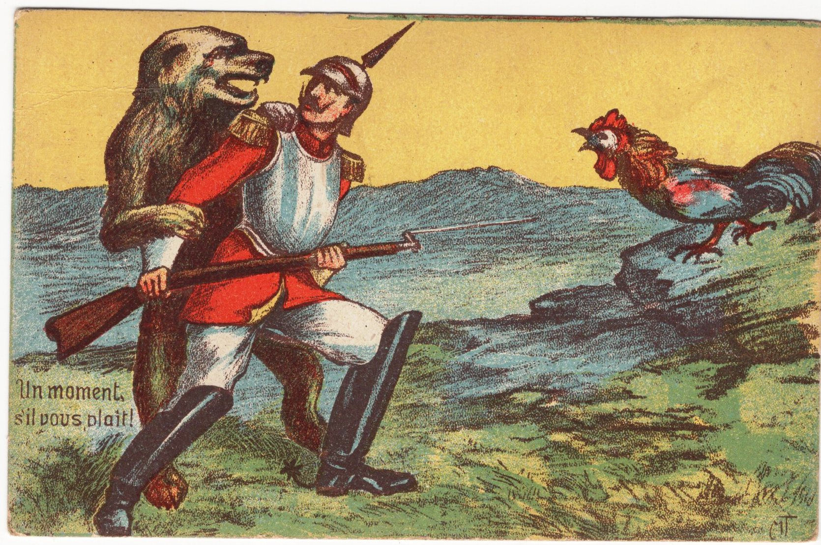 2A07ZZANT Cart. satirica WW1: Propaganda Antitedesca