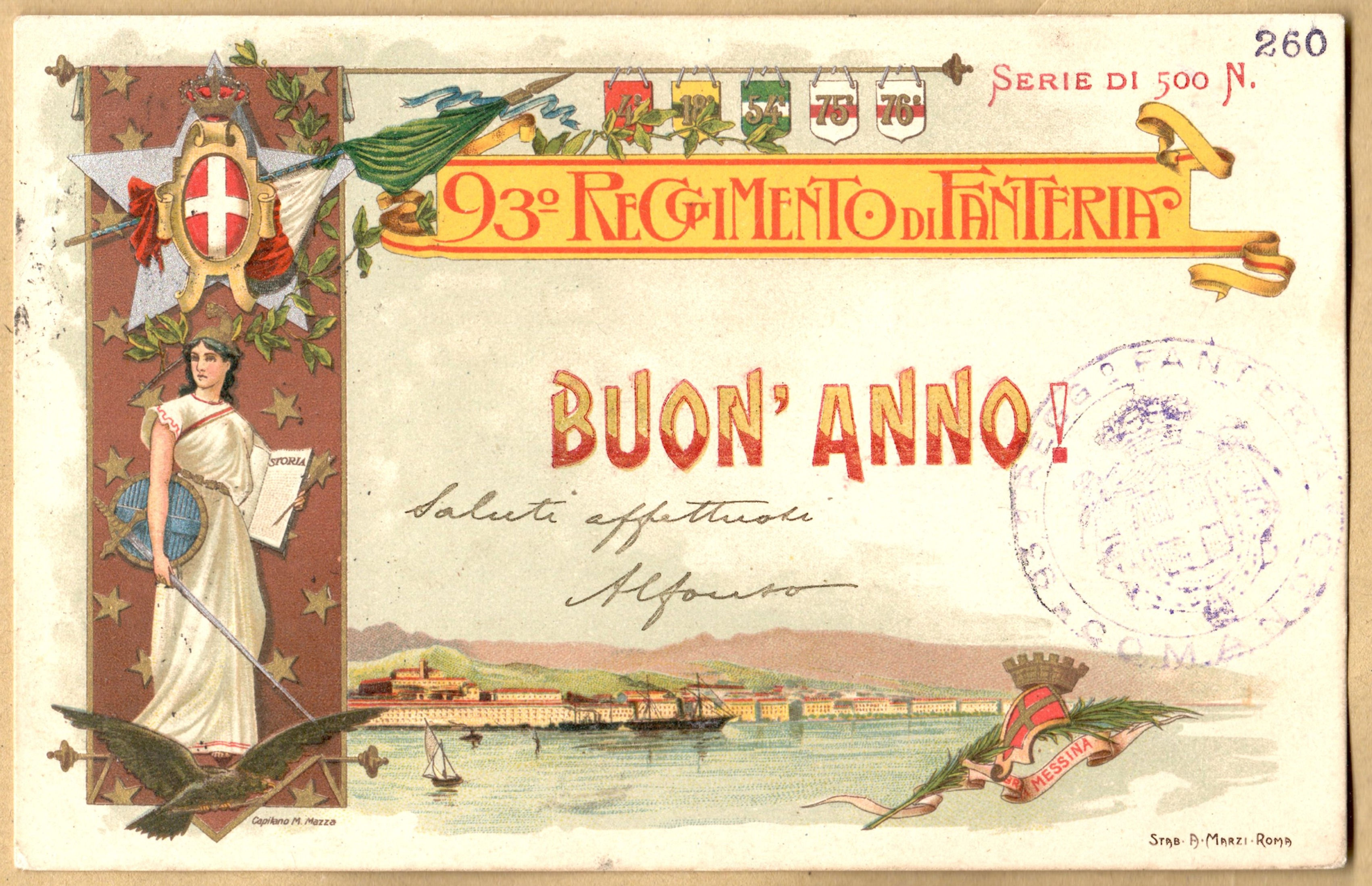 2B02.093 93° Regg. Fanteria - Brig.Messina - Usata - tir. 500