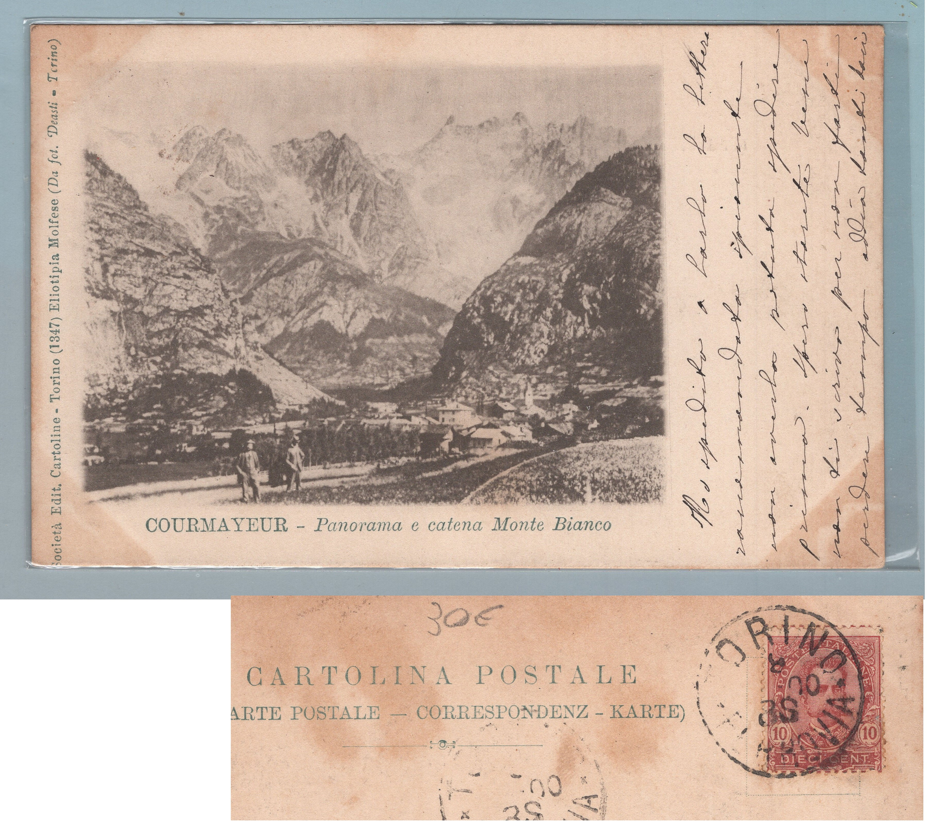 1BAOD012A48 Courmayeur Catena del M.te Bianco . Viaggiata