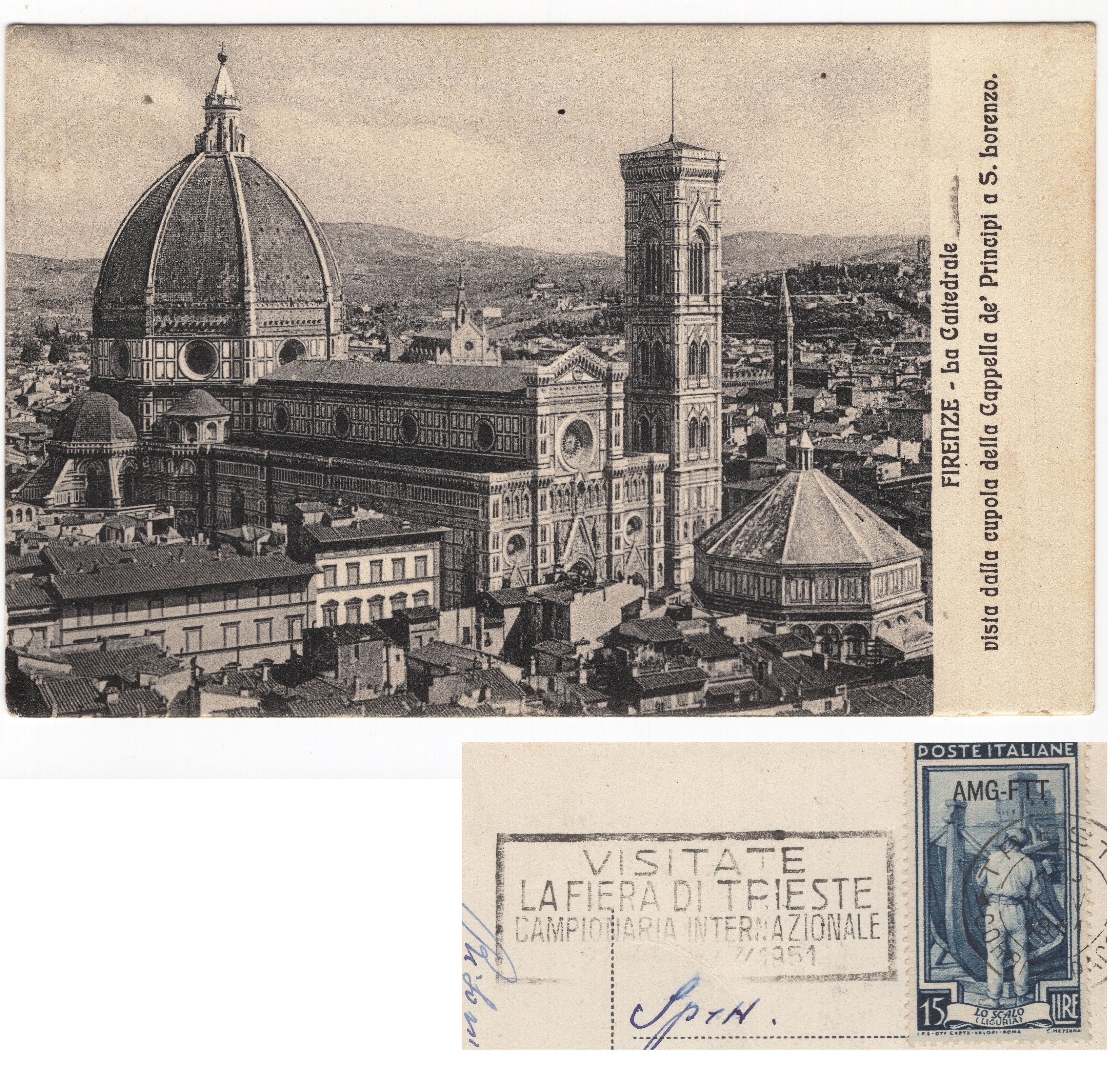 11951D612FC Firenze con annullo mecc. Fiera Camp.Trieste AMG.FTT