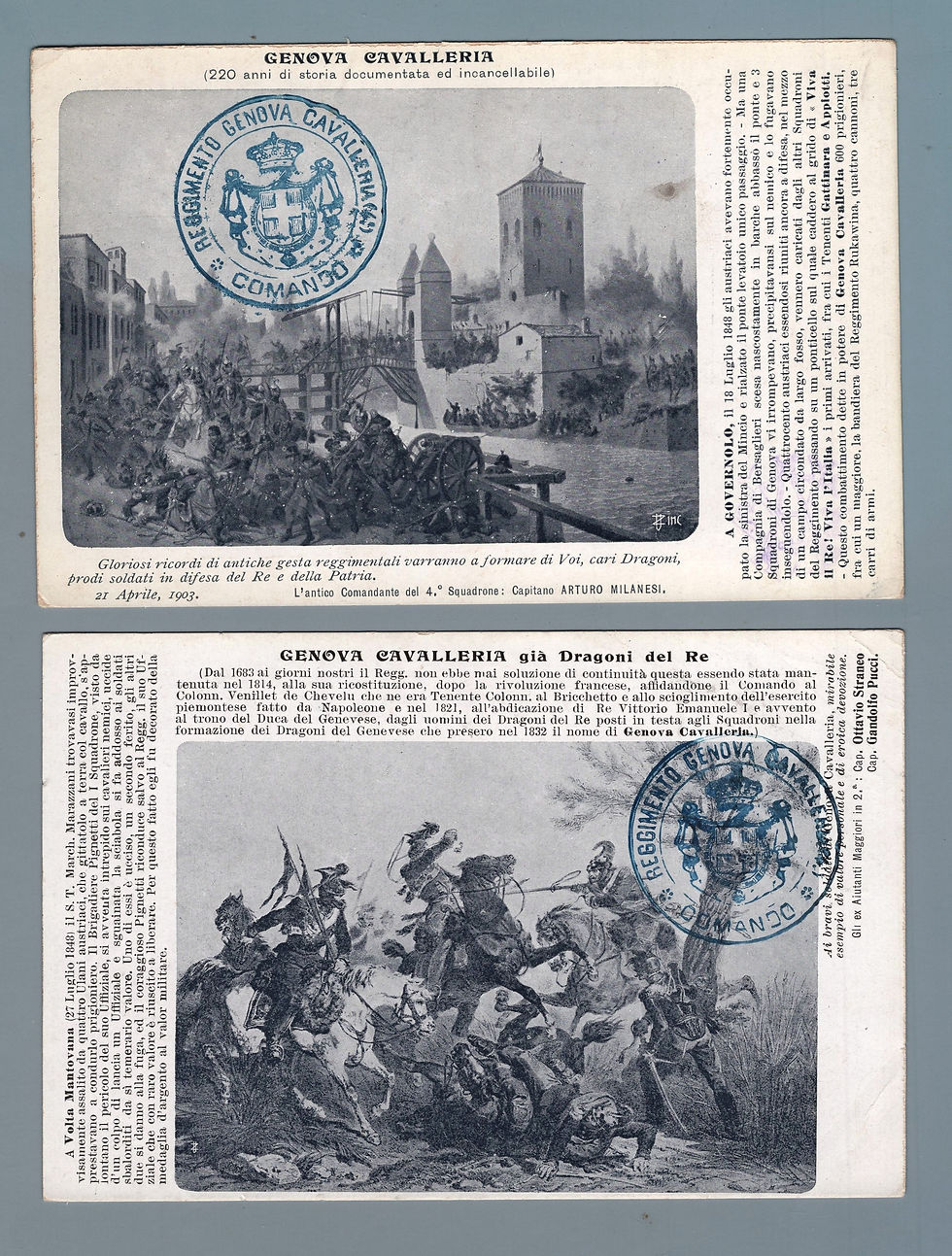 2E01.004 Cart. Reggim.: Genova Cavalleria . serie battaglie