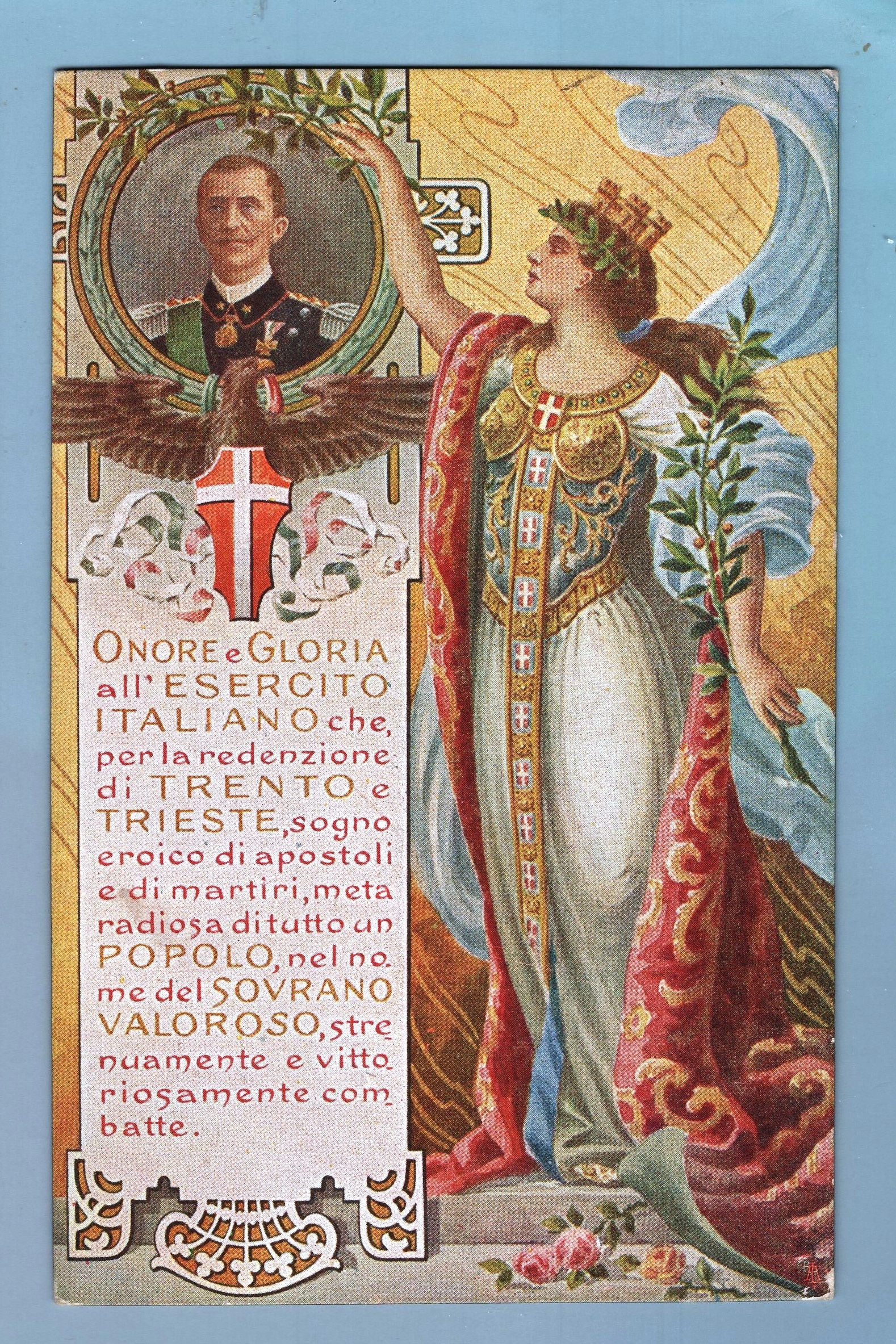 2C02ZZ  Cart. Propaganda: Onore e Gloria all'Esercito . viagg. 1918